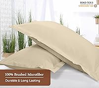 Vista 4 de Royale Linens Paquete de 2 fundas de almohada tamaño Queen de 20 x 30 pulgadas, microfibra cepillada de 1800, fundas de almohada de cama