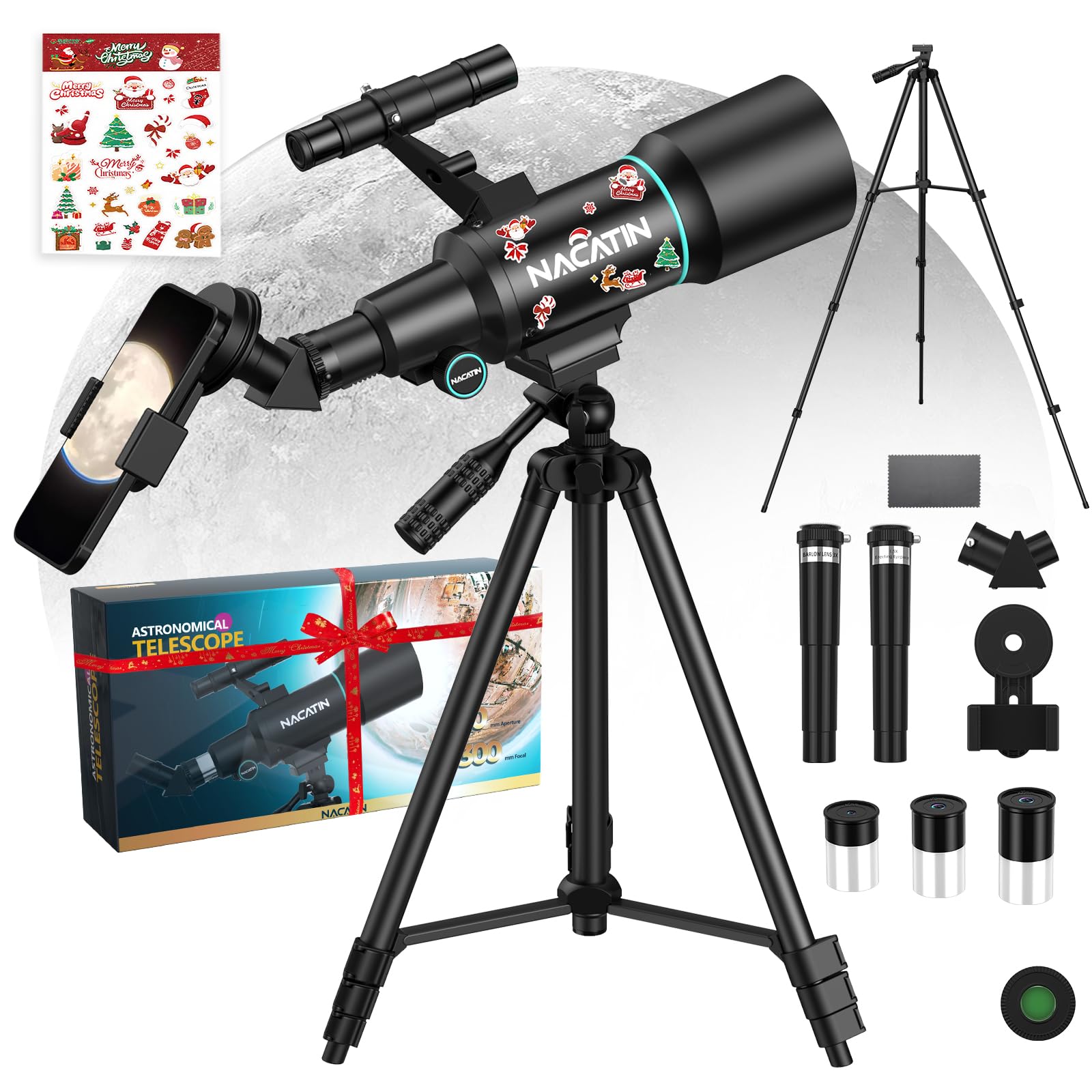 NACATIN Telescope for Kids & Adults, 70mm Aperture 300mm Refractor | Portable Refractor T…