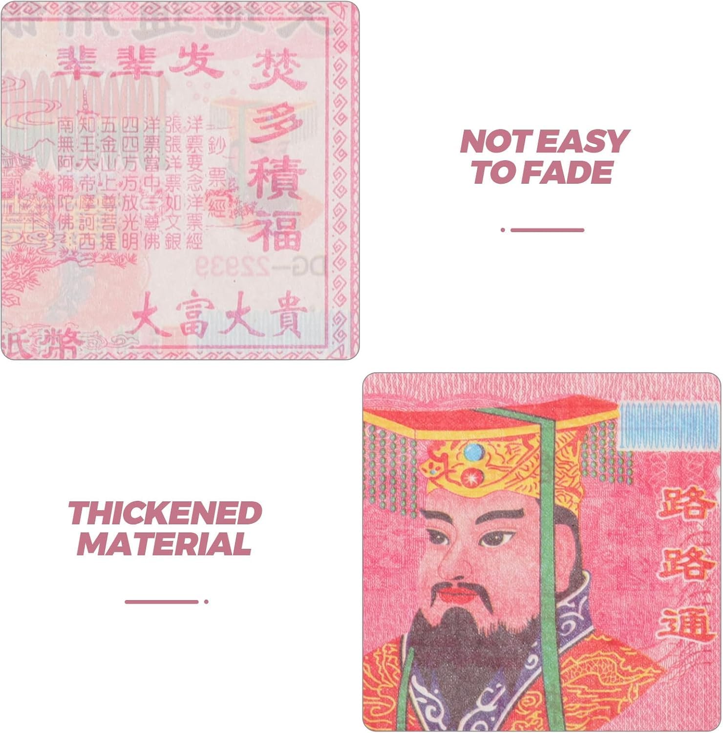 Lot de 15 billets de banque chinois Ancestor Money - 10 000 Yuan Heaven - Pour festival Qingming, cérémonies funéraires, sacrifice ancestral - Durabilité