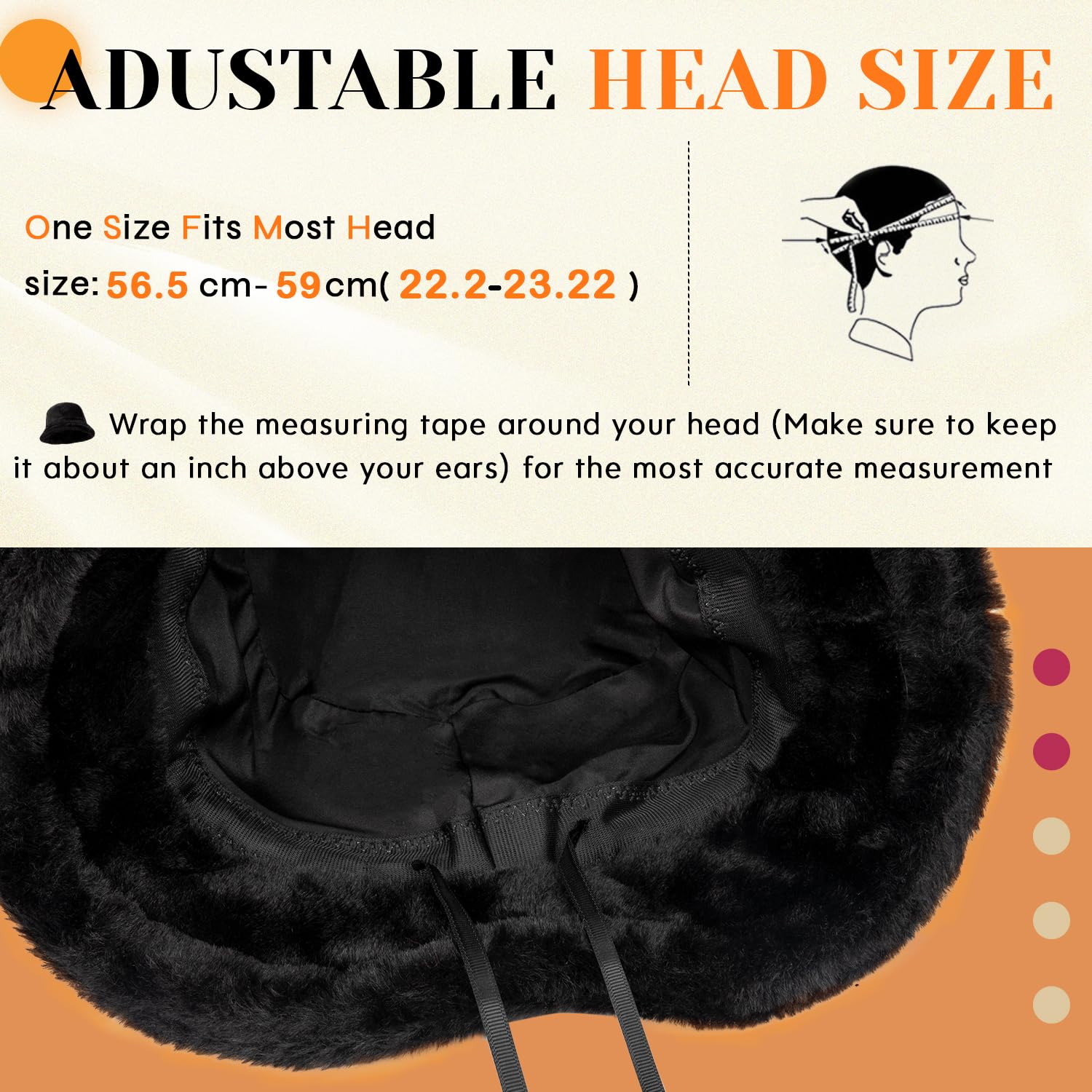 HONGTEYA Winter Bucket Hat Fluffy Faux Fur Fisherman Cap for Women Men Solid Color Style