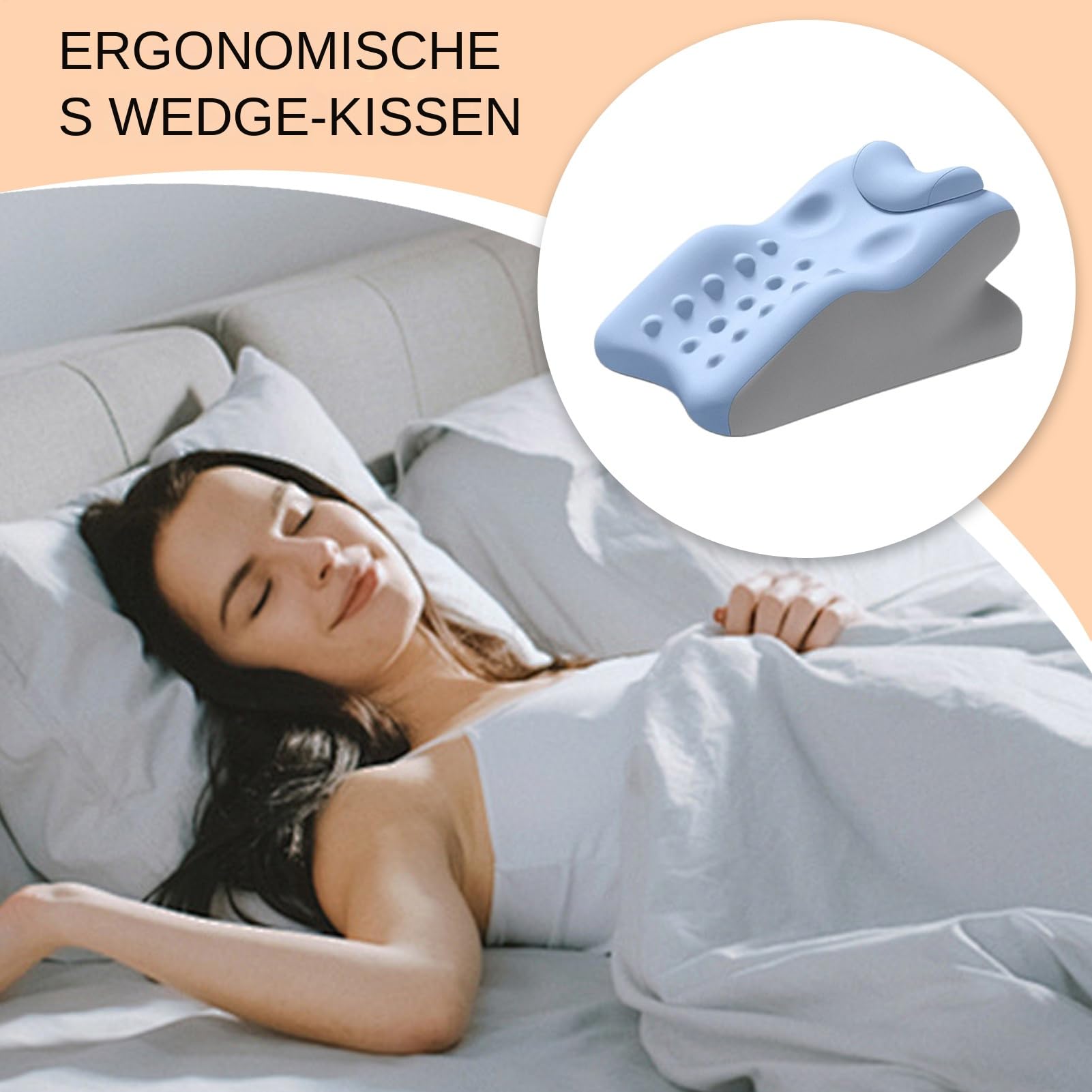 Cuña para Dormir Ayuda Sueño Soporte Cuello Reflujo Ácido Ronquidos