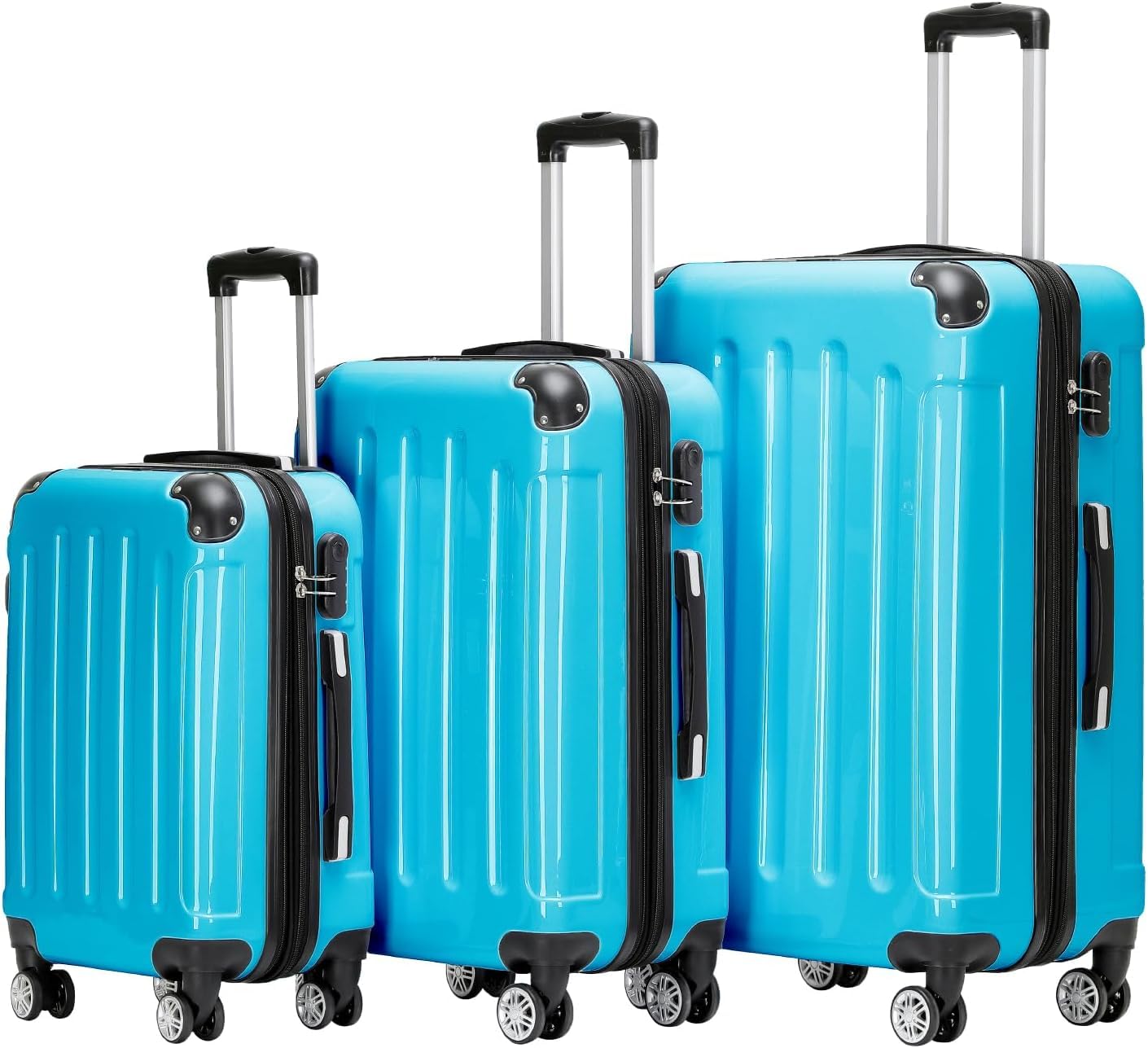 BEIBYE Hartschalen Koffer Trolley Rollkoffer Reisekoffer 4 Zwillingsrollen Polycabonat