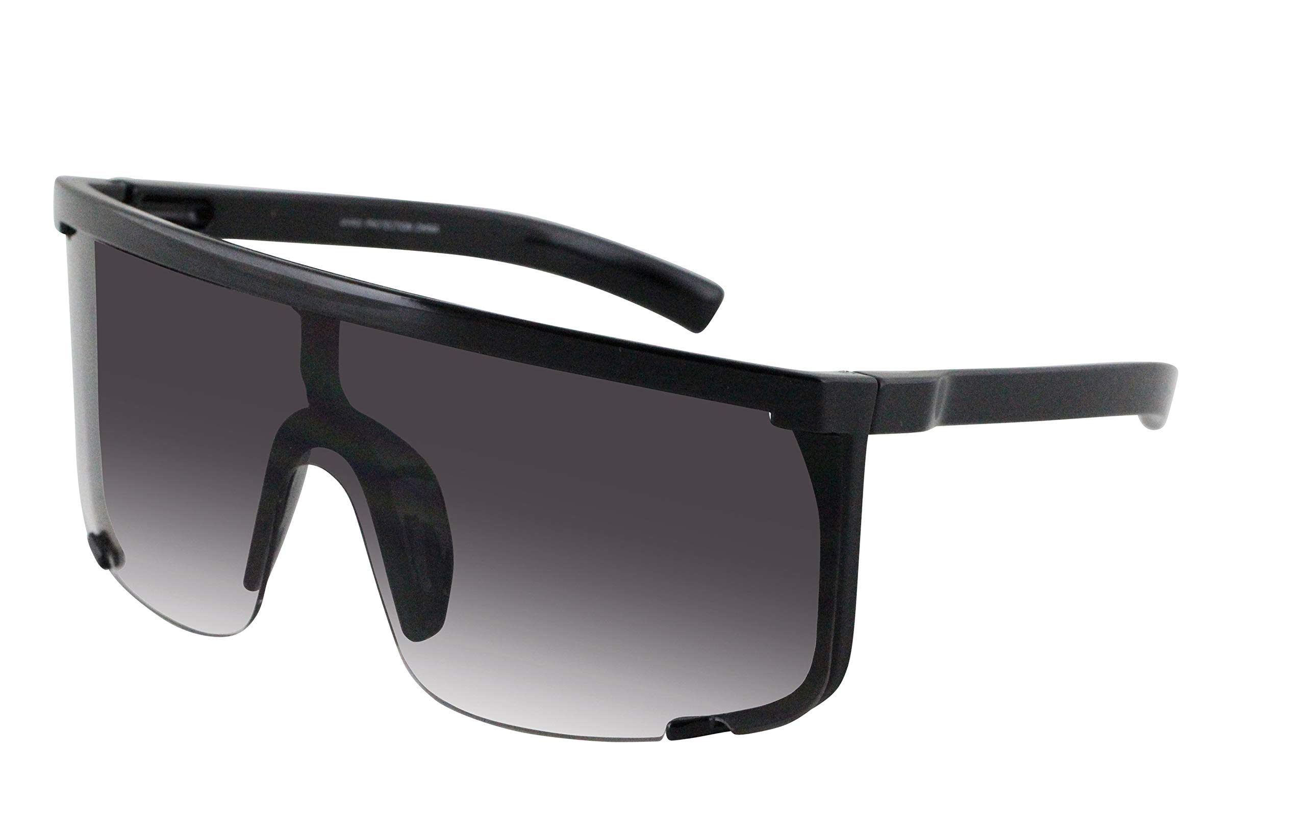 FLAWLESS EYEWEAR Retro Large Shield Sunglasses for Men Oversized Half Face Cover UV Protection Gradient Glasses for Women