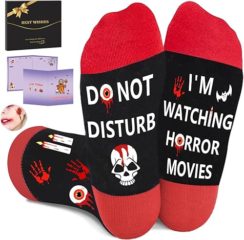 Horror Gifts for Men Women Teen Boys Dad Him Son - Novelty Horror Movie Socks Spooky Gifts - Halloween Gifts For Him