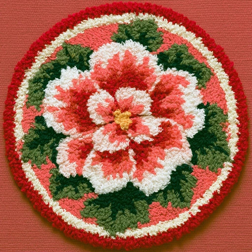 AMBATTERY Latch Hook Kits for Adults,Rug Making Kit,Crabapple Blossoms
