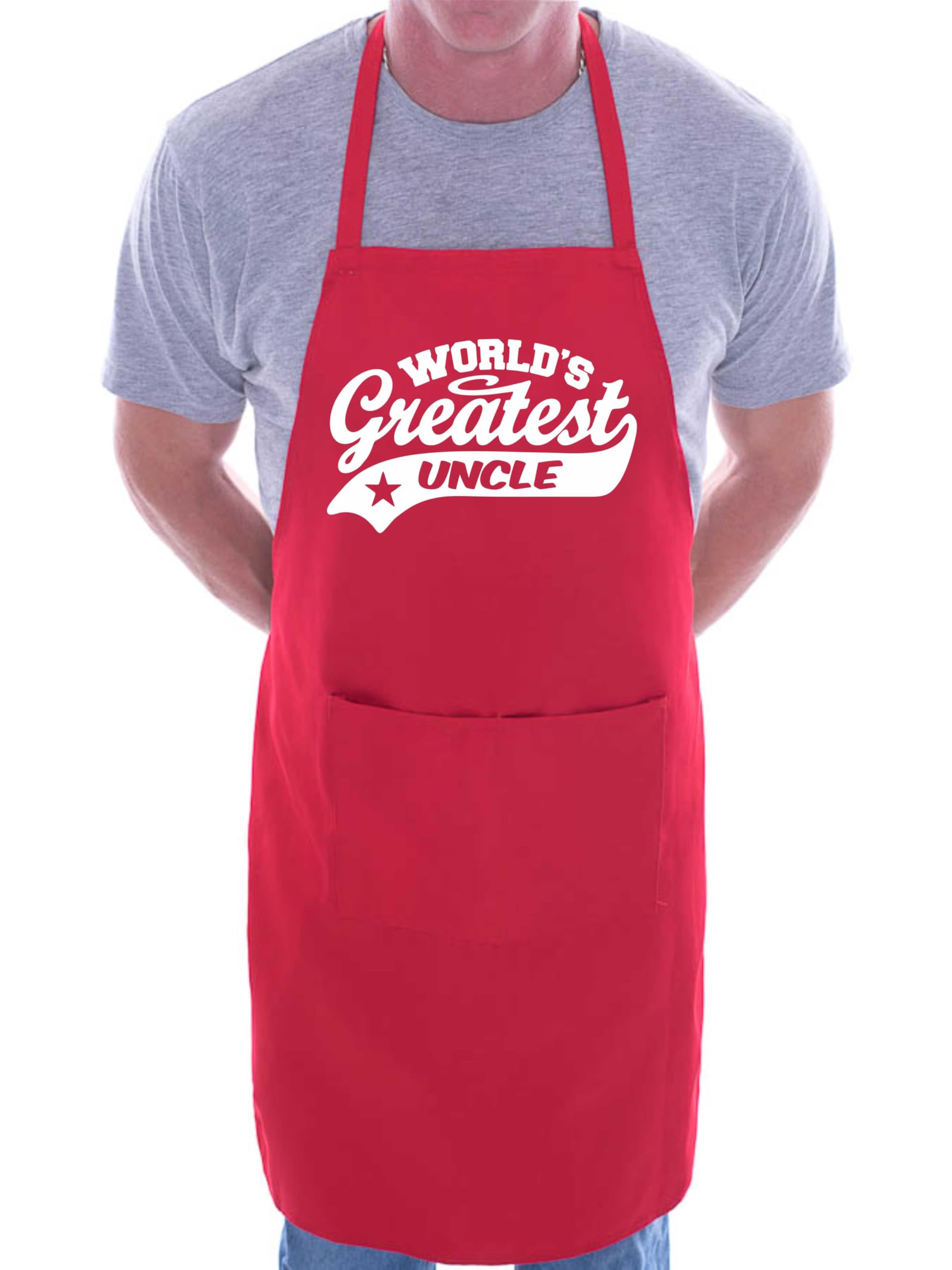 Print4u Unisex Red Apron Greatest Uncle Gift For Him Birthday Father's Day Present
