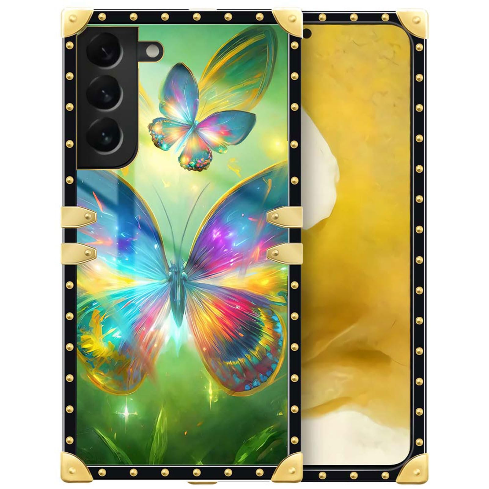 Yuning419 Compatible with Samsung Galaxy S22 Case,Luxury Soft TPU & Hard PC Back for Girls Women,Shockproof Protective Phone Cover for Galaxy S22,