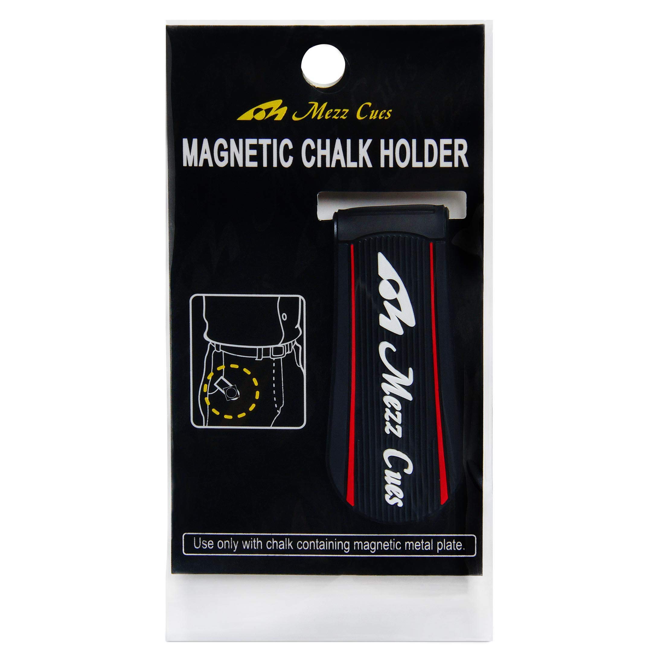 MEZZ Magnetic Pool Billiard Chalk Holder (Black w/White Logo)
