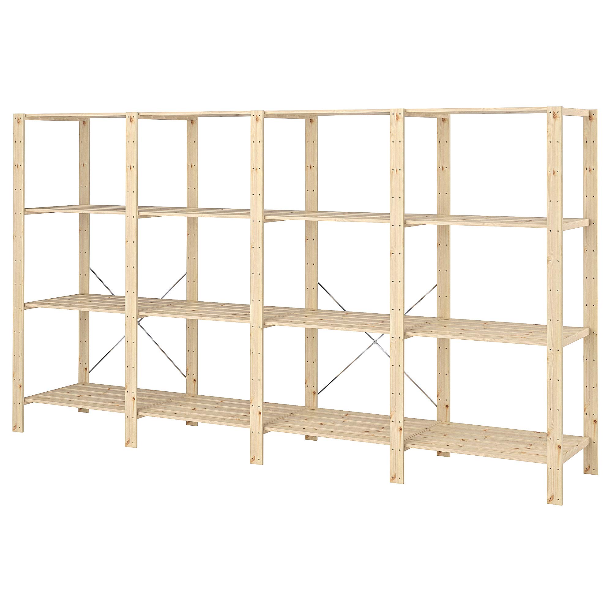 Étagère 4 sections HEJNE grand format en bois pour organiser le cellier et le garage