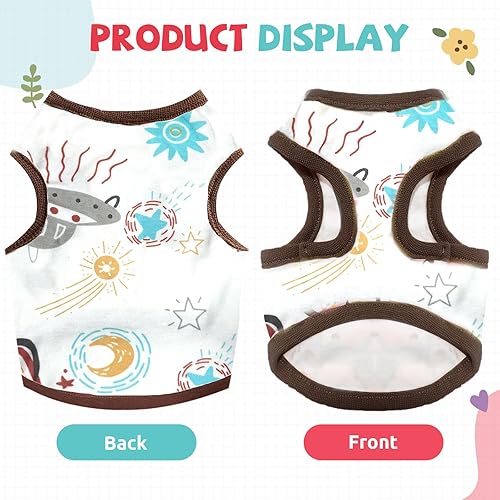 Miniatura 6 de Camisa para perros pequeños, linda camiseta de algodón suave sin mangas para perros pequeños, gatos, chaleco de verano para perros y gatos, camiseta