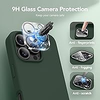 Vista 148 de GONEZ Funda de silicona para iPhone 15 Pro Max, compatible con Magsafe, protector de cámara + protector de pantalla, forro de microfibra suave Negro