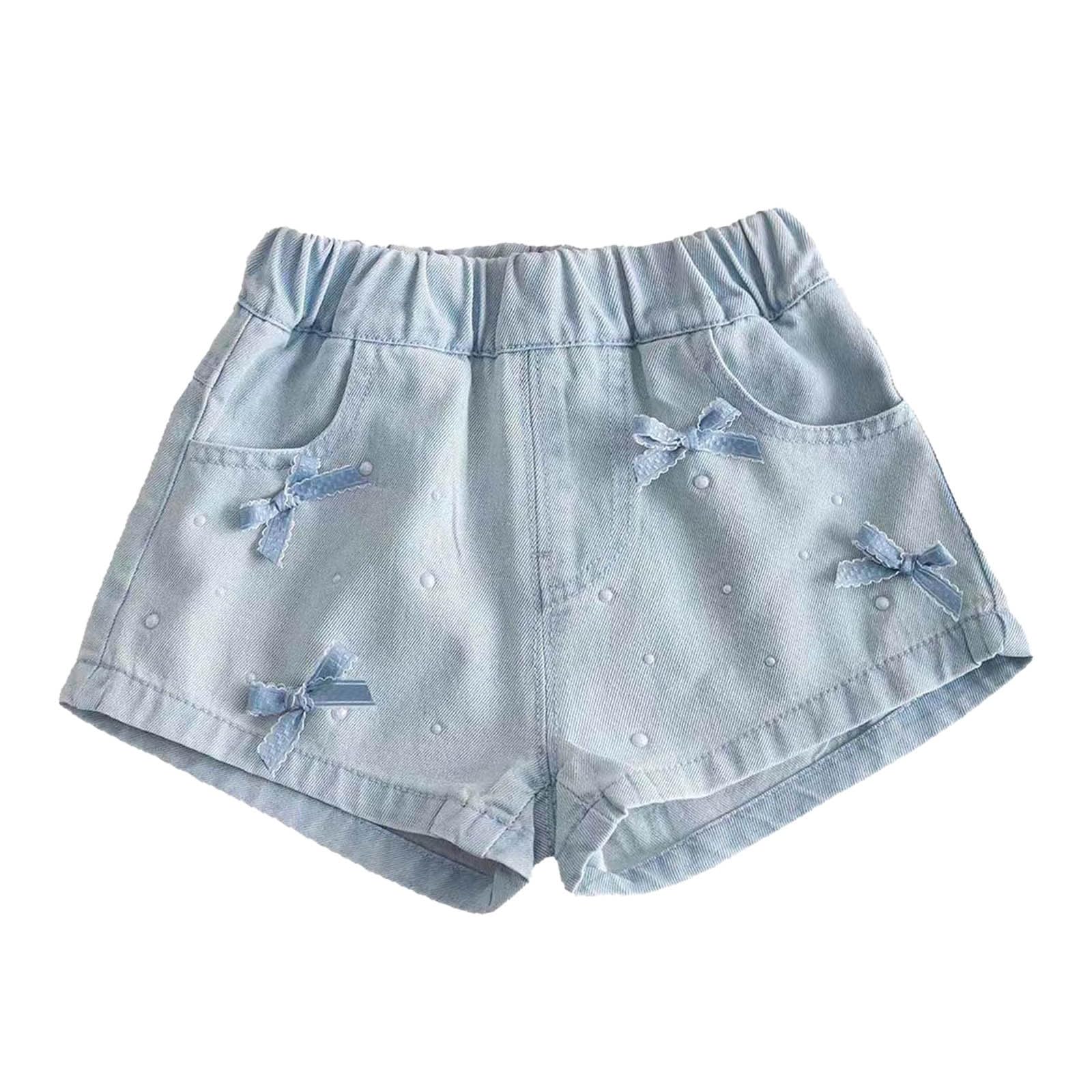 Short en jean fille coupe ample décontractée pour l'été