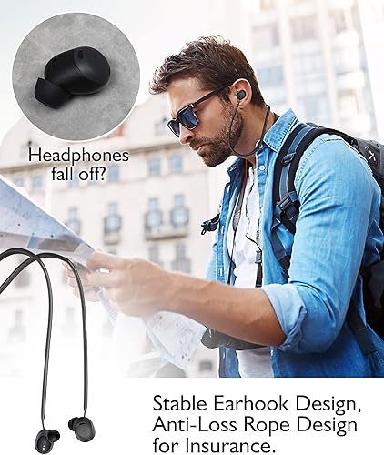 Miniatura 5 de Funda para Pixel Buds Pro, correa deportiva antipérdida, funda de silicona con llavero, almohadillas de espuma viscoelástica para Pixel Buds Pro