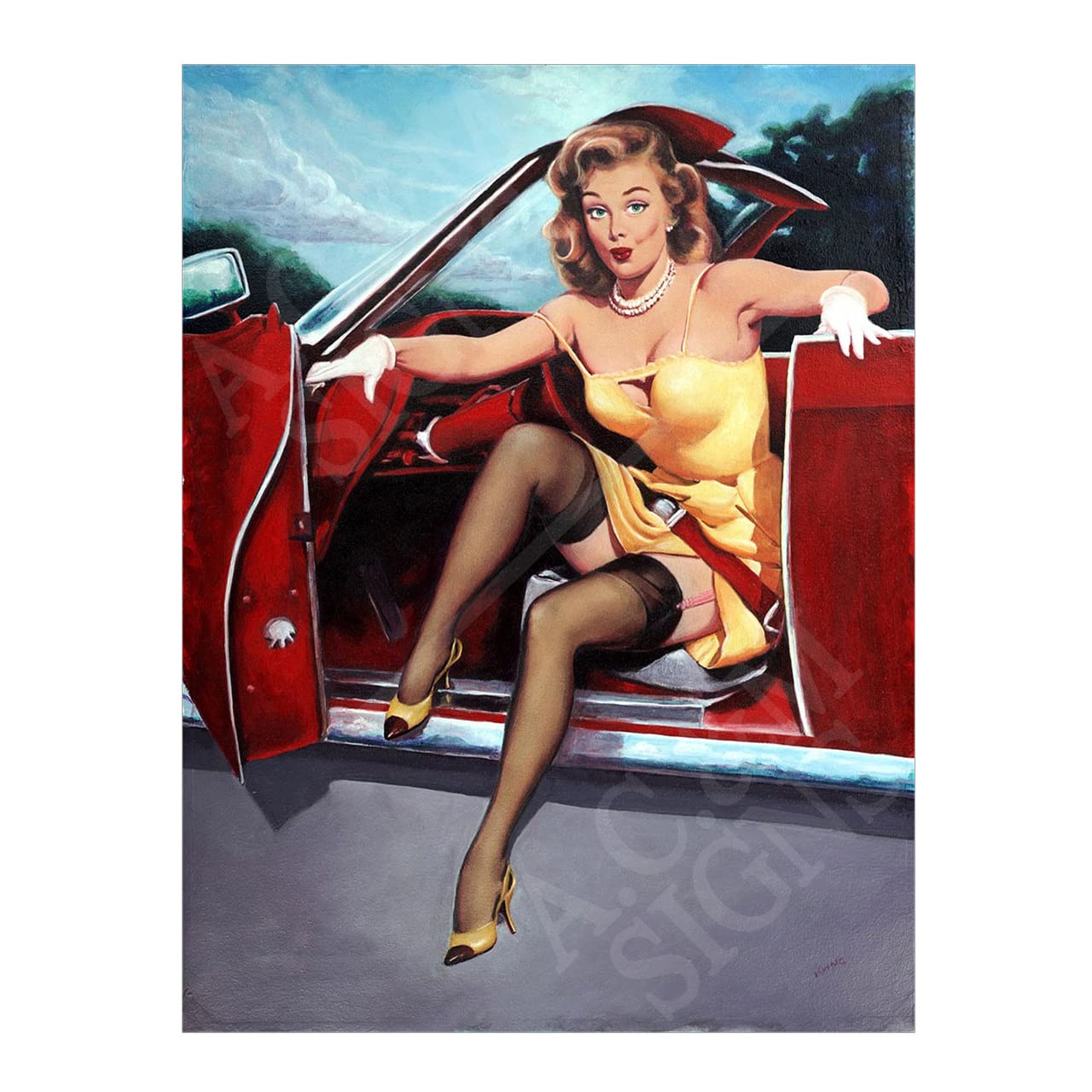 Pin Up Girl Metal Sign Plaque Print Poster Man Cave Shed Home Bar Pub Sign Ref325 (8x6 inches (Approx) 20cmx15cm)