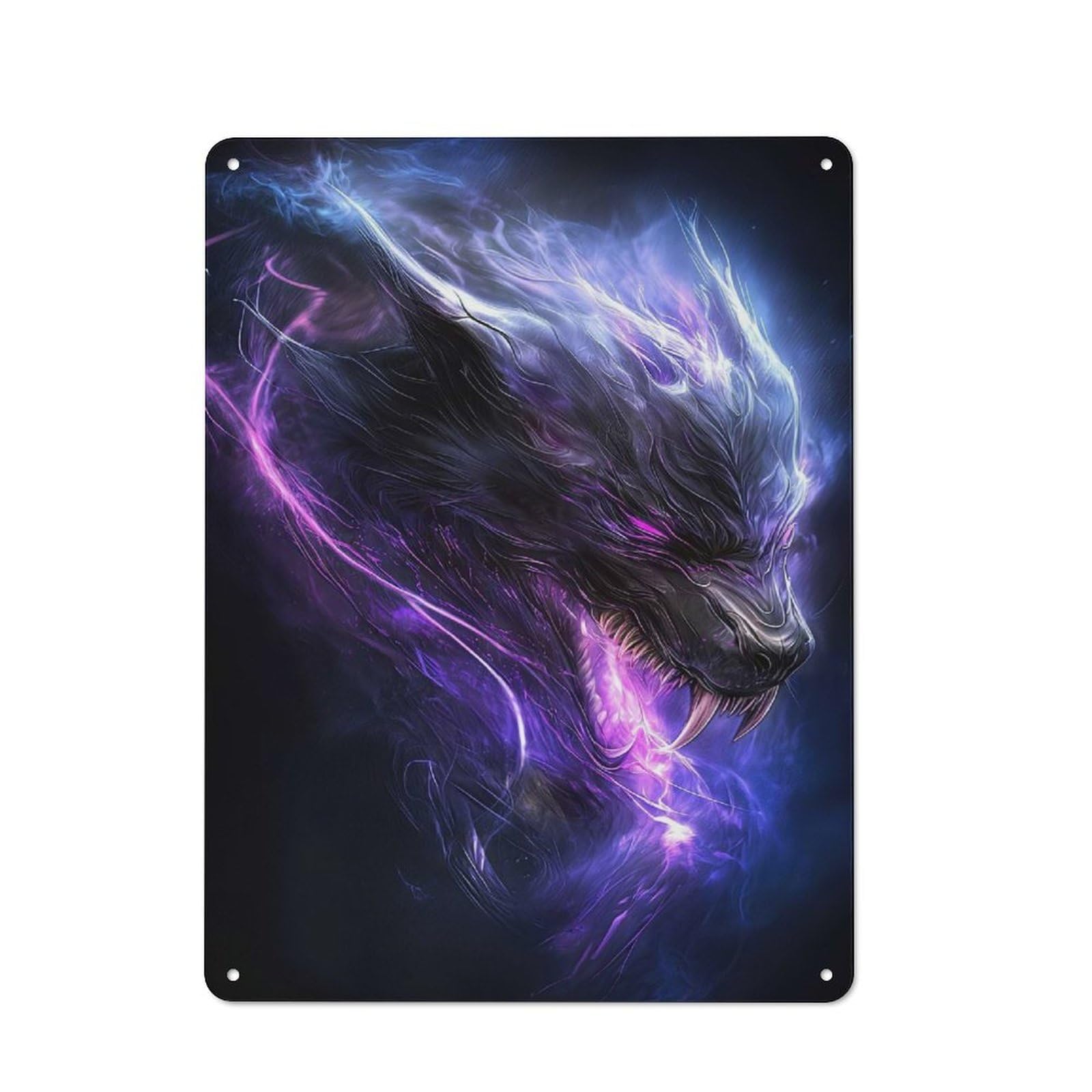 Vintage Tin Sign 40x30cm with Hellhound in Purple Haze for Café Or Restaurant, Suited to Wall Displays in Cafés And Restaurants