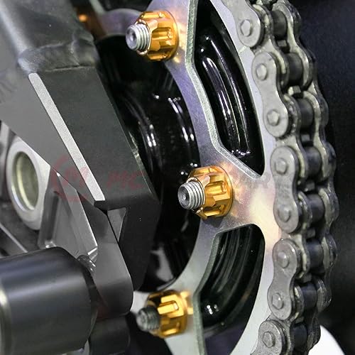 Miniatura 5 de Juego de tuercas de piñón trasero de carreras compatible con MT-07 MT-09SP XSR 700 XSR 900 MT-09 Tracer FZ09 (dorado)