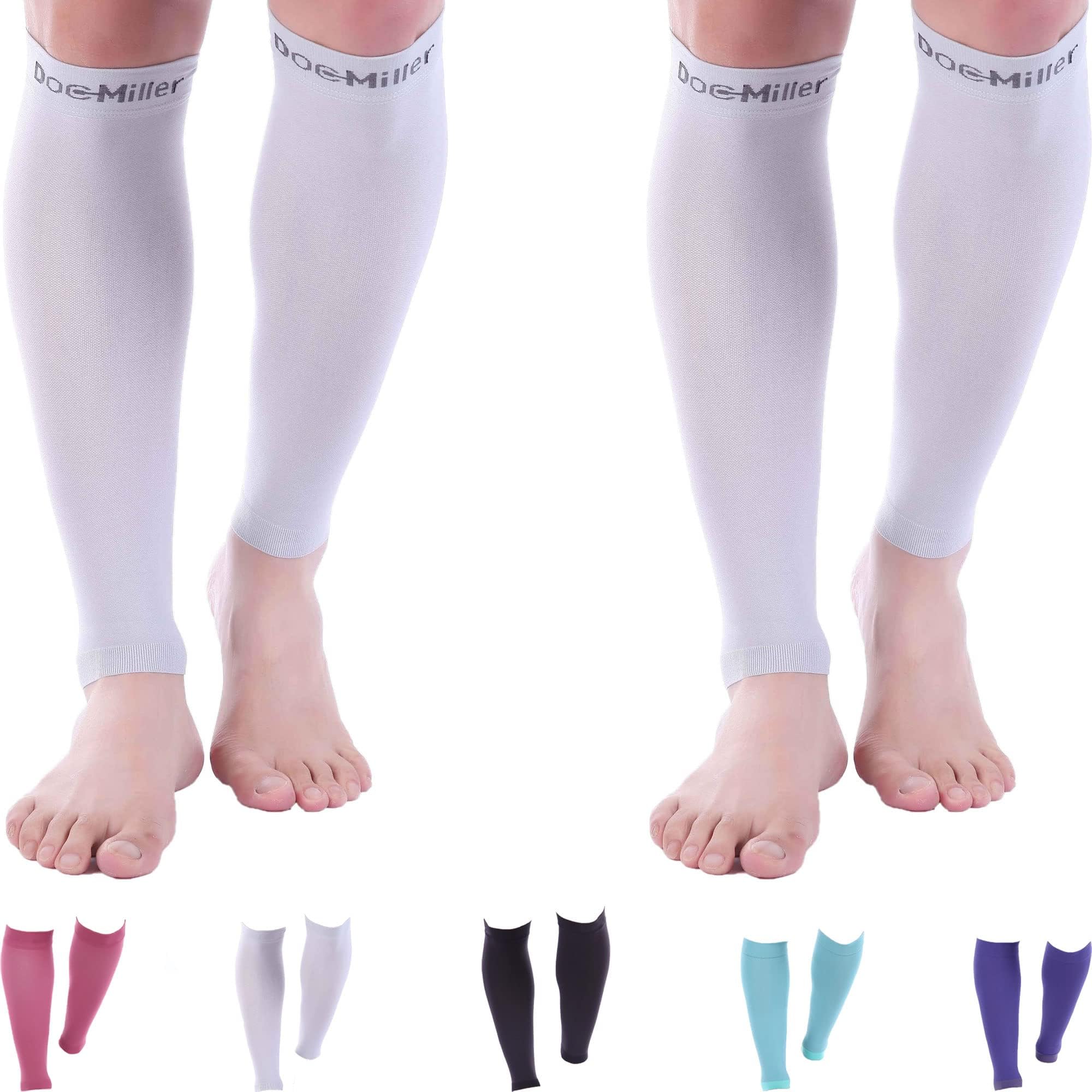 Doc MillerCompression Calf Sleeve for Men & Women, Premium Medical Grade, 20-30mmHg Graduated, Shin Splints, 1 Pair