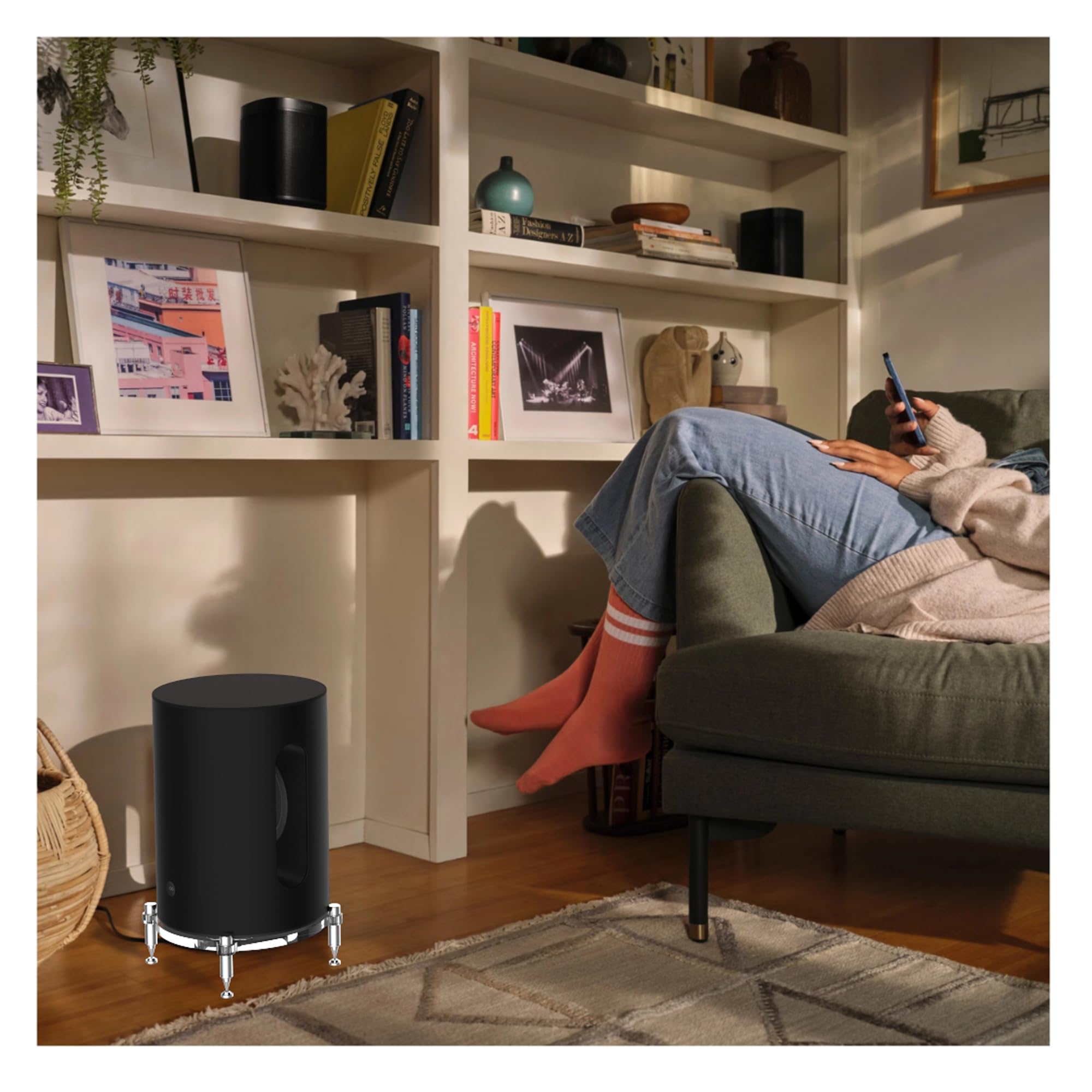 Standfüße, Edelstahl-Lautsprecher-Isolationsfüße für Sonos Sub Mini, Sonos Sub Mini-Ständer, Sonos Sub-Mini-Schreibtischständer, Sub-Mini-Bodenständer (transparent)