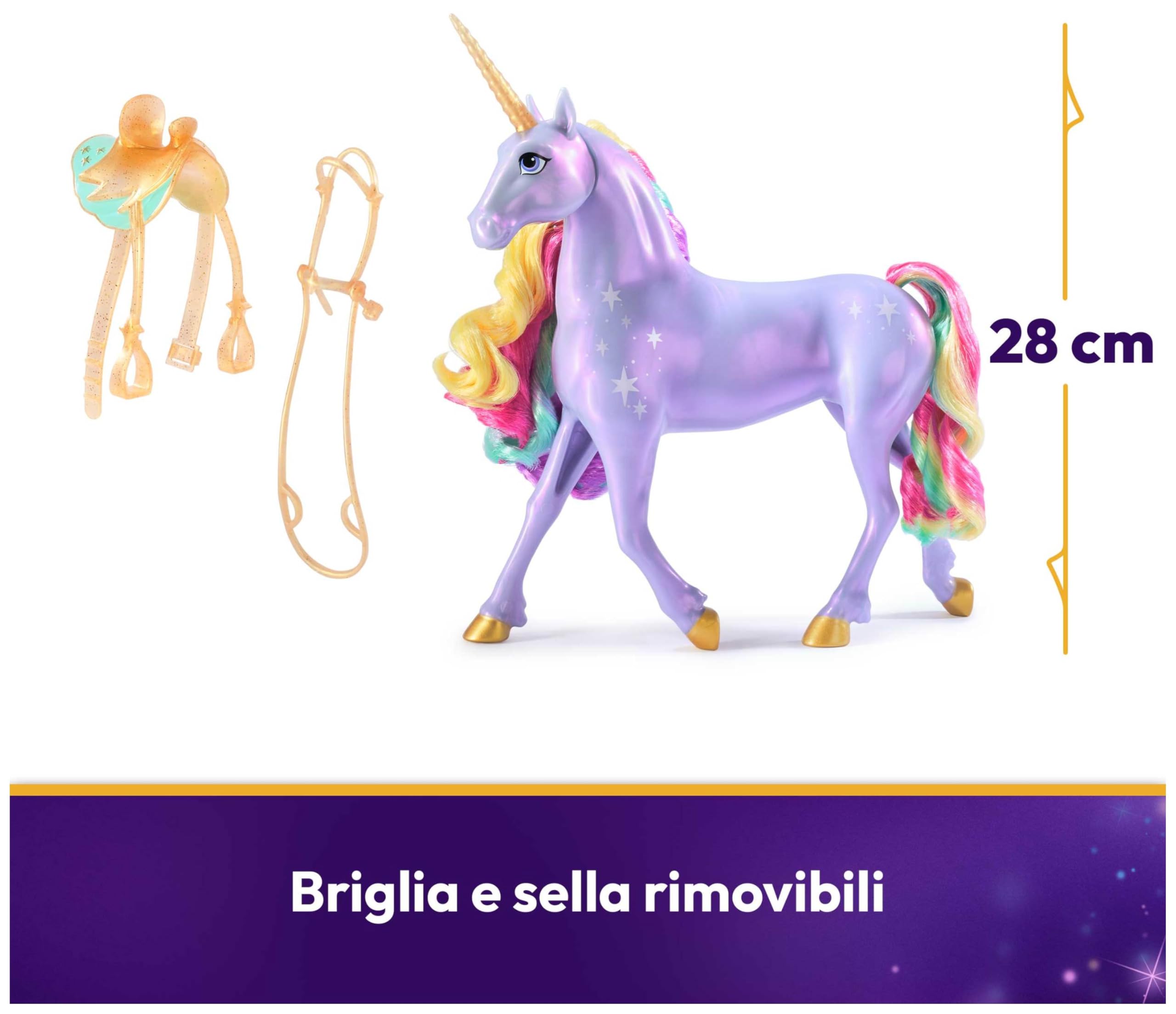 Unicorn Academy, Unicorno Wildstar Interattivo, Magica Luce dell’Arcobaleno, con Luci, Suoni e Musica, per Bambine, 4+ Anni