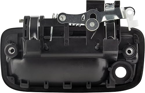 Miniatura 2 de BOXI 769MX - Manija de puerta exterior derecha derecha para Toyota Tacoma 1995-2004, bisel negro texturizado con palanca cromada con cerradura