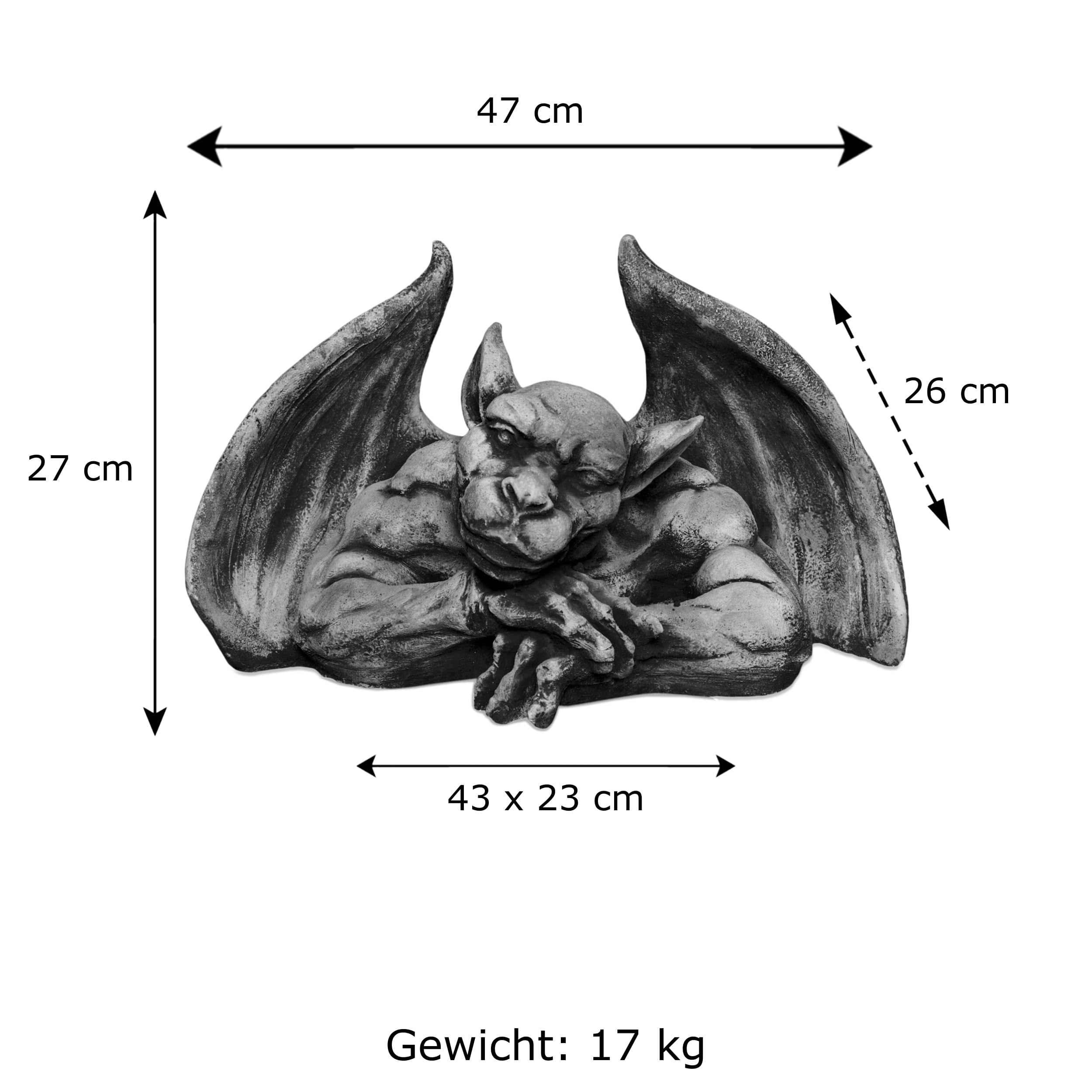 gartendekoparadies.de Grande Figure de Pierre Massive gargouille Gardien en Pierre reconstituée, résistant au Gel