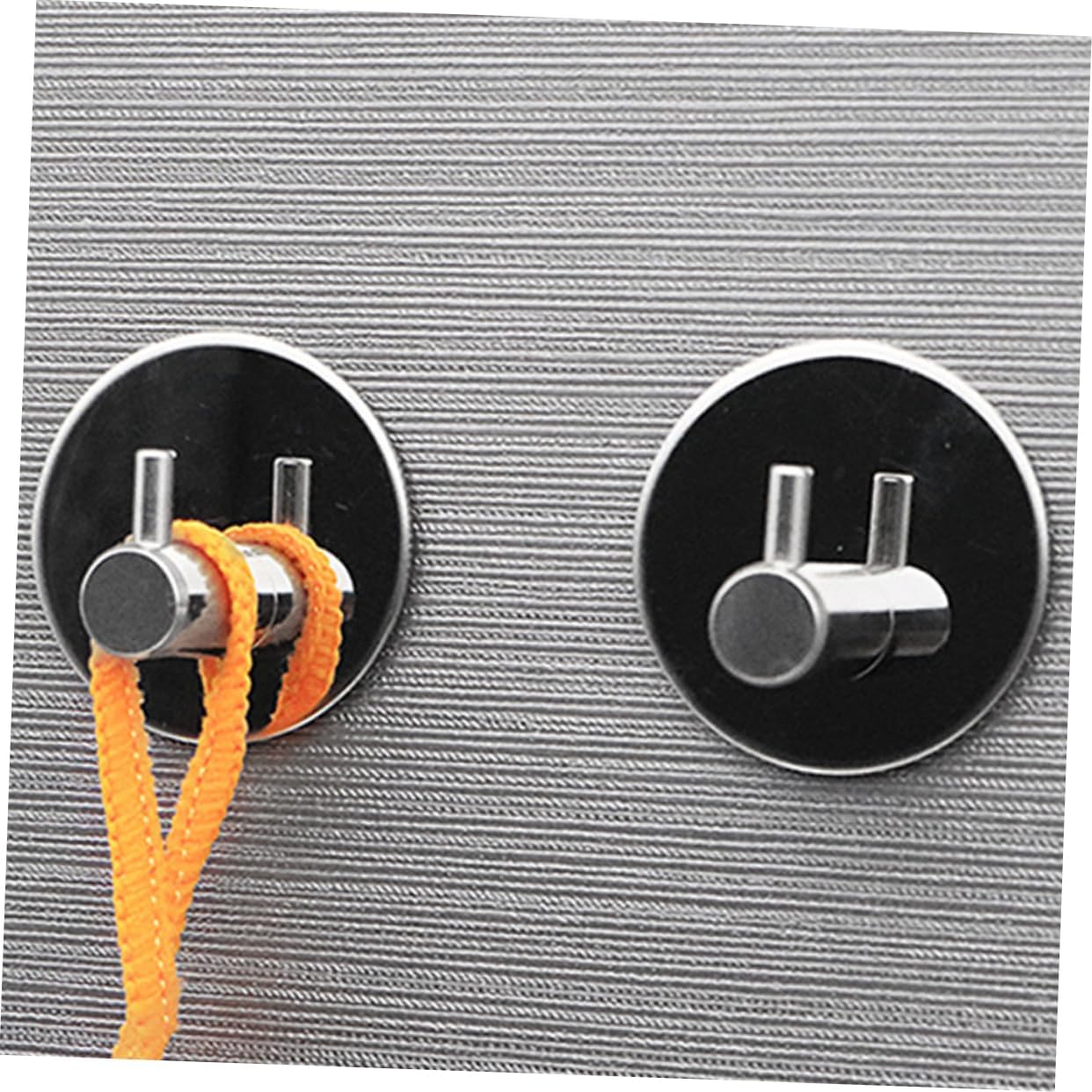 Self Adhesive wall Hooks, 2pcs Hooks for Bathroom Heavy Duty Towel Hangers Robe Coat Hanger Easy Install Brushed Finish