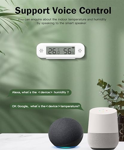 WiFi Thermometer Hygrometer: Smart Temperature and Humidity Sensor, Real-time Monitor, App Notification, Digital Indoor Temperature Sensor, Compatible with Alexa/Google Home (4 Pack) - 5