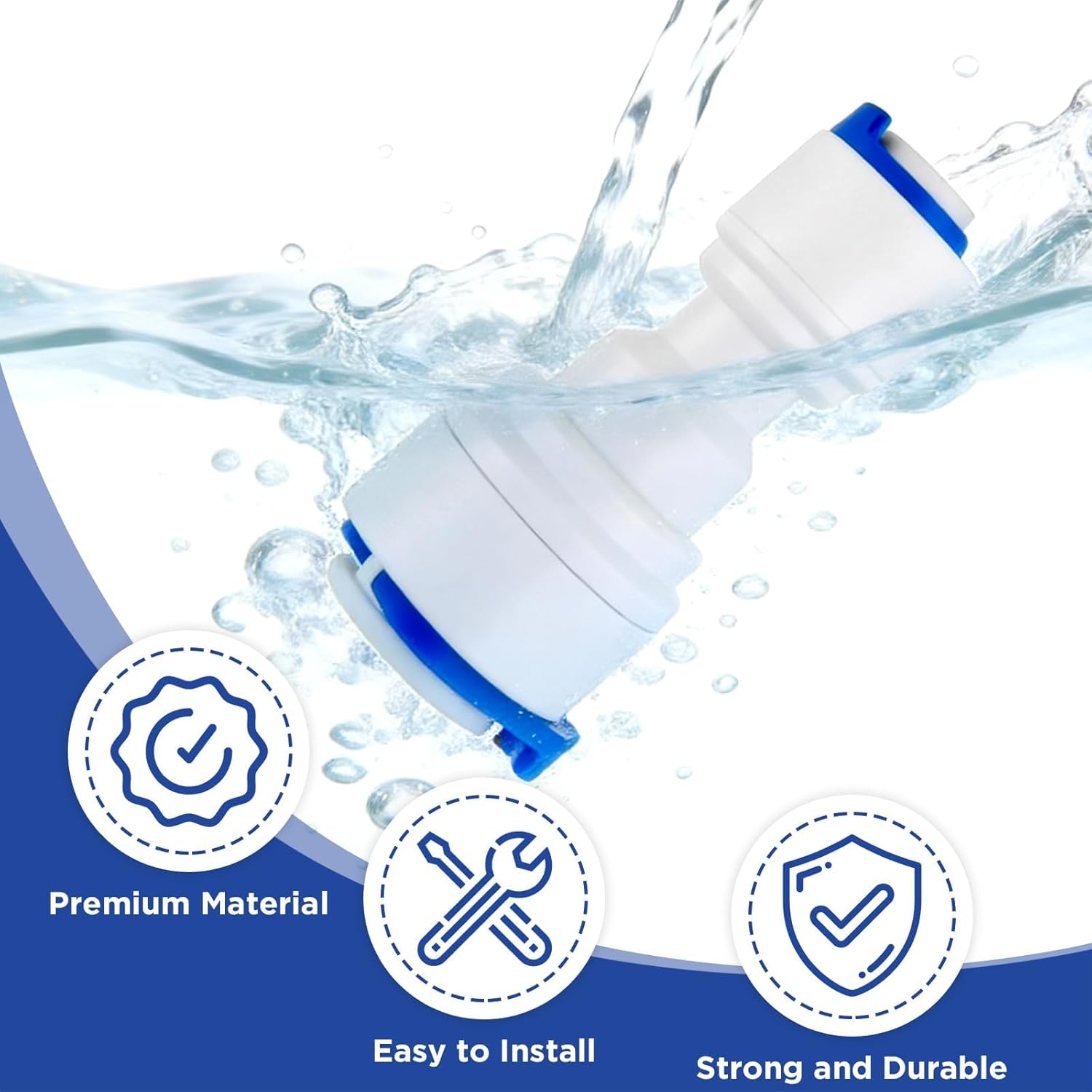 Aifeier ET 10PCS Quick Straight Push Connector | 1/4inch to 3/8inch OD Water Line Adapter | Quick Pipe Connect Fittings | for RO Water Systems Purifiers Filters