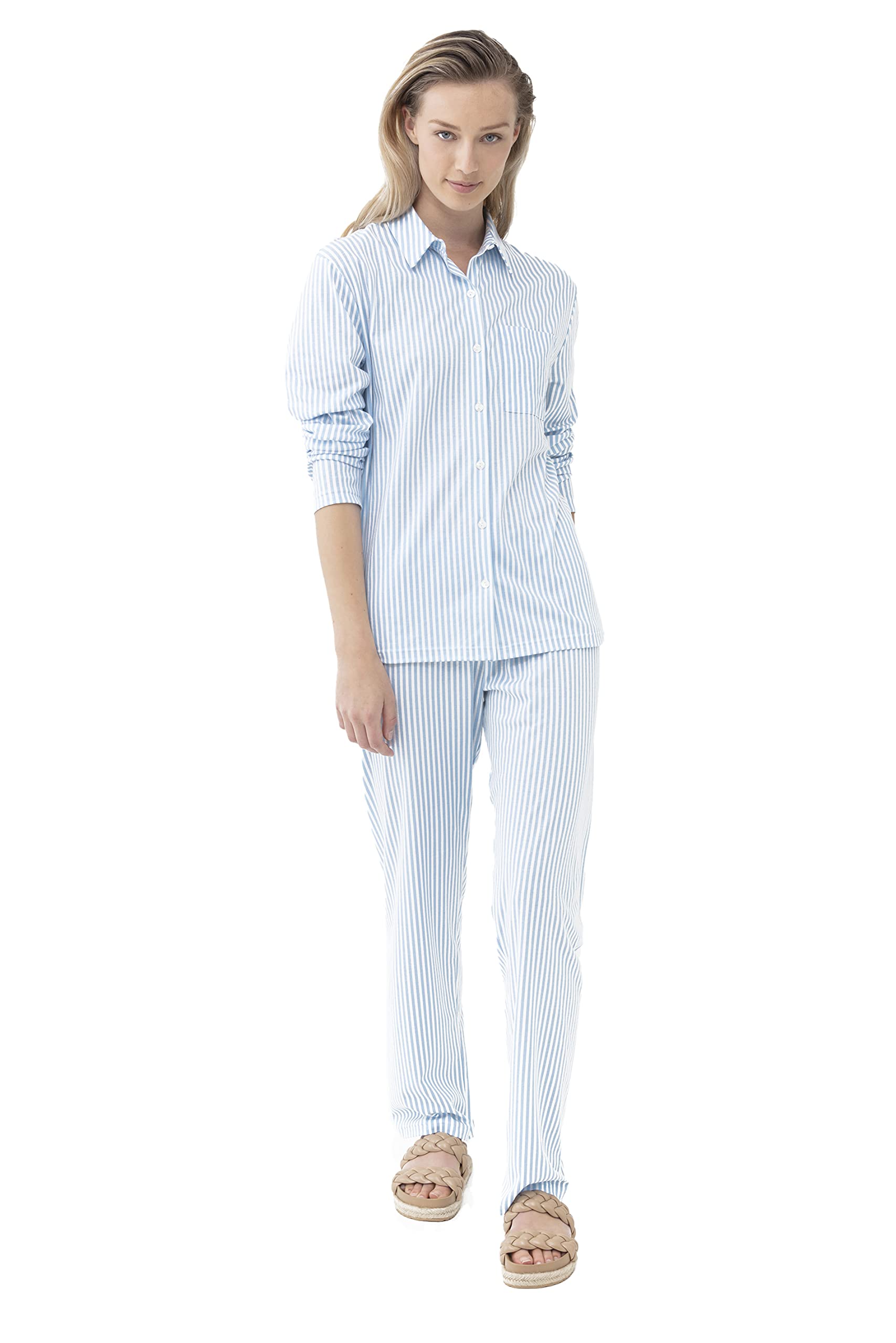 Mey Damen Pyjama Hose - Lange Homewear Hose gestreift aus 100% Bio-Baumwolle - GOTS Zertifiziert - Serie Sleepsation - 17203