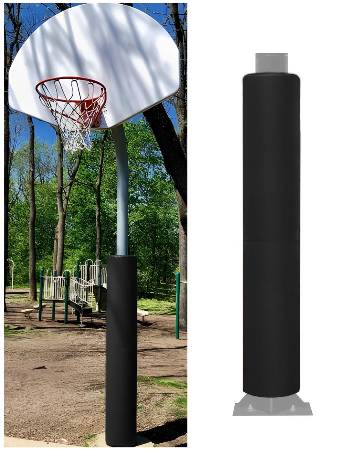 Wrap Around Basketball Pole Padding Outdoor, All Weather Pole Pads for Gymnasium, Basement, Playground