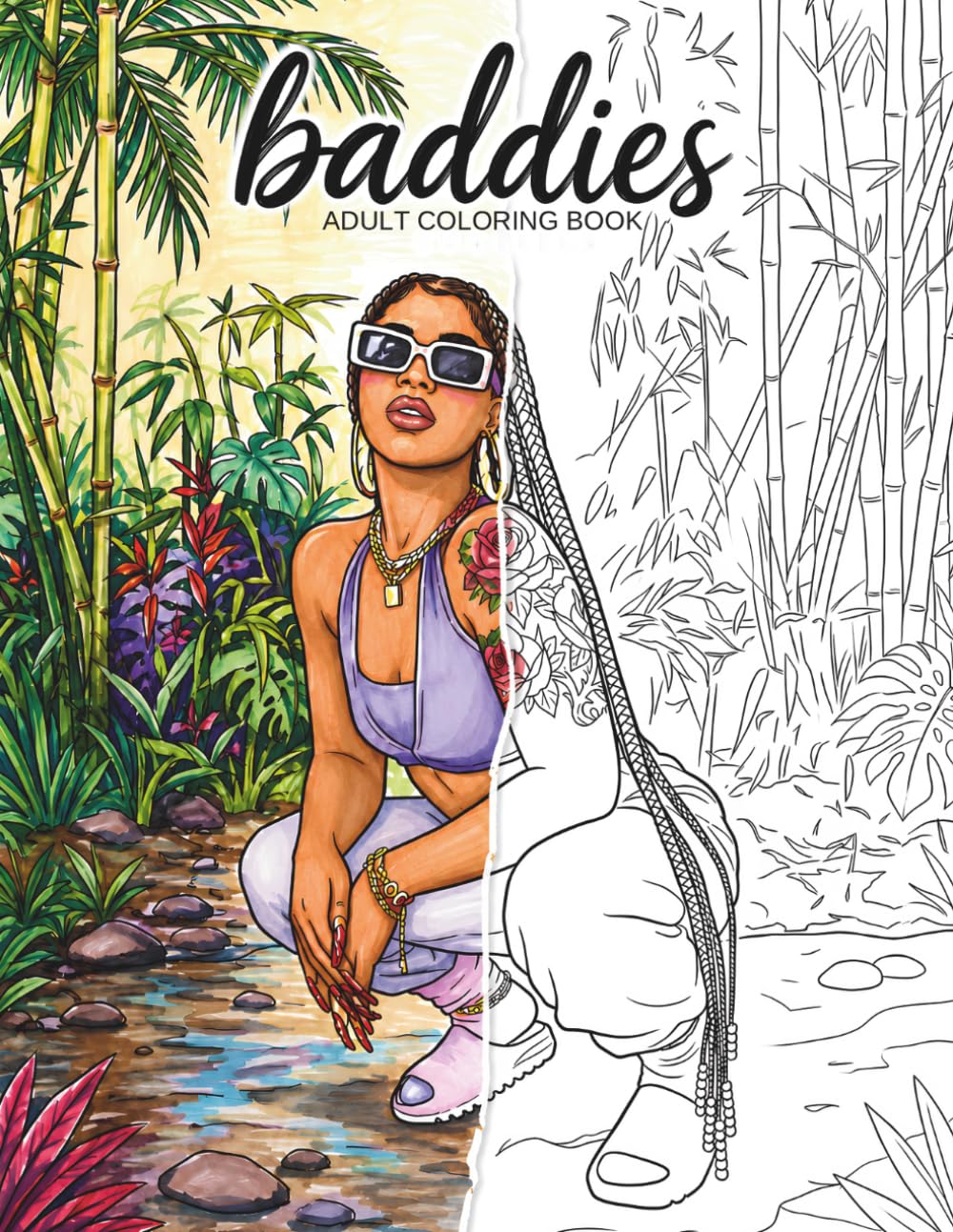 Baddies Adult Coloring Book: 50 Stylish Fashion, Beauty & Glam Coloring Pages for Adults