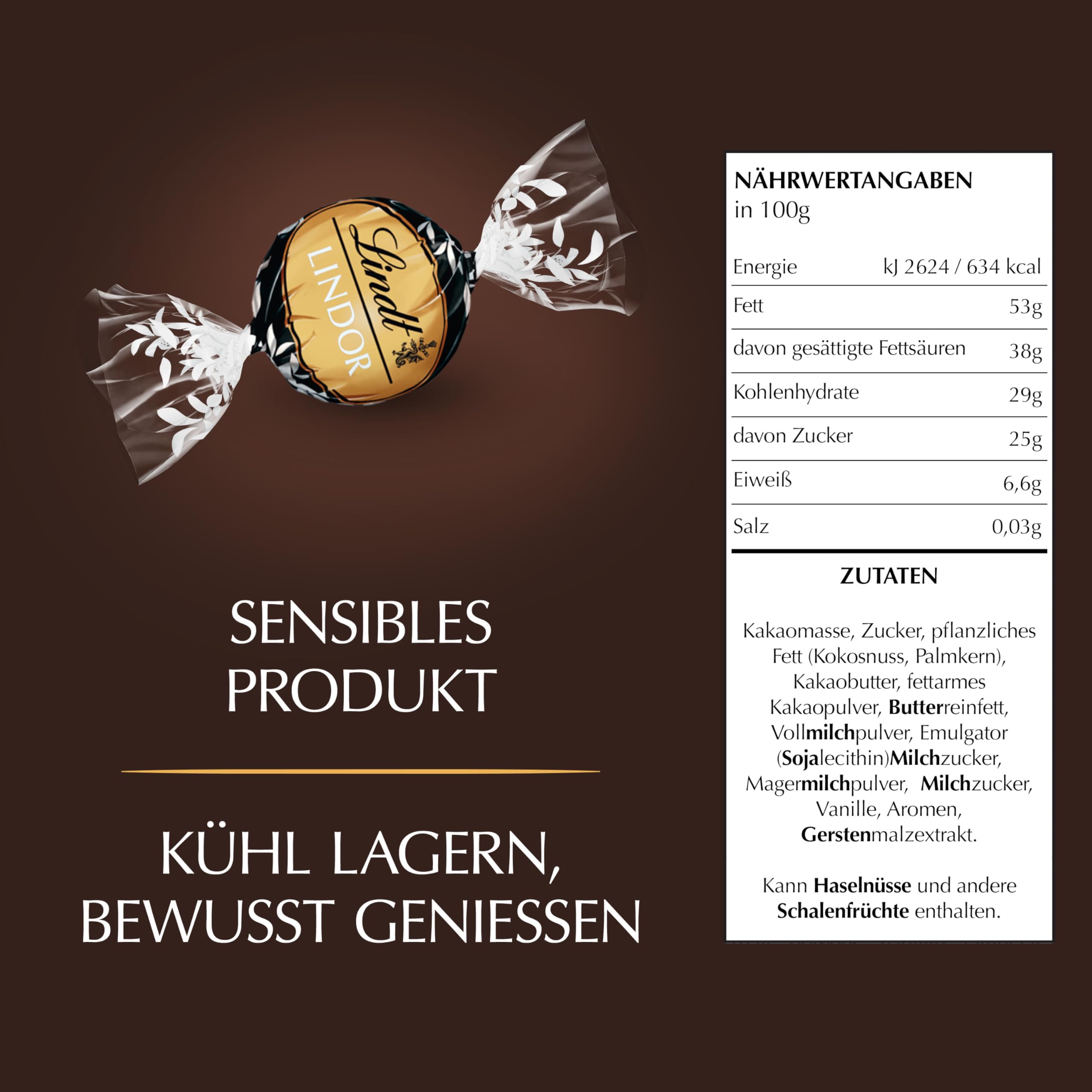 Lindt LINDOR Schokoladen Kugeln extra dunkel | ca. 80 Kugeln Edelbitterschokolade | Dunkle Schokolade mit 70% Kakao | Großpackung, Pralinen-Geschenk, 1kg (1er Pack)