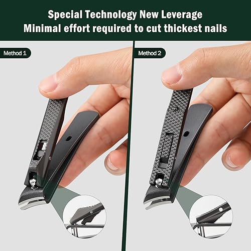 Miniatura 5 de FVION Cortaúñas en ángulo, cortaúñas encarnadas para uñas gruesas, cortadores de uñas de hoja curvada inclinada, herramienta de alivio del dolor de