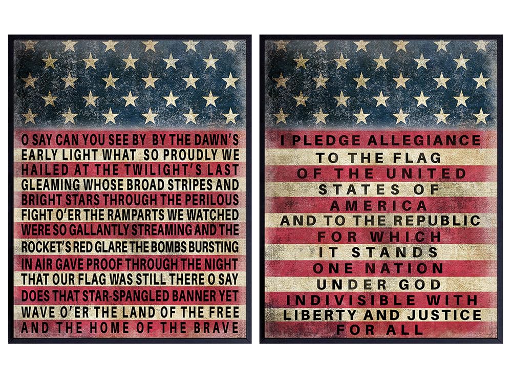 American Flag Wall Art 11x14 Patriotic Wall Decor for