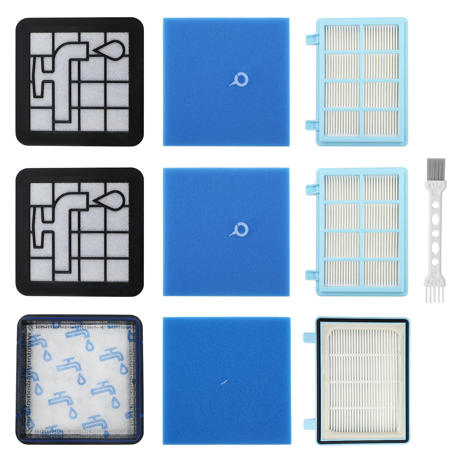 Fishoney 3 Stück Filter für Philips PowerPro Compact, FC9331, FC9332, FC9333, FC9555, FC9556, FC9557, FC8010/02 Ersatzteile für Active, City & Power Cyclone 5 Bodenstaubsauger
