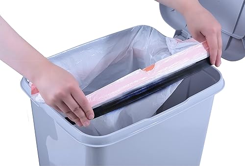 Miniatura 8 de Superio Cubo de basura delgado con pedal de pie, bote de basura de 10.5 galones con tapa, cubo de basura grande de plástico, papelera para baño,