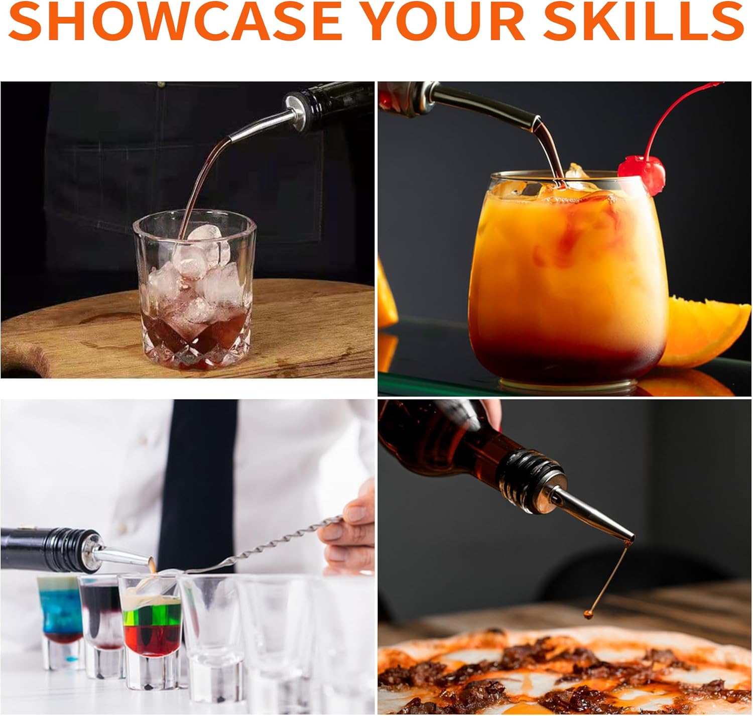 72 PACK Femilkt Liquor Pour Spout With Dust Caps,Stainless Steel Pourers Spouts for Liquor Bottles,Bottle Pourers for Alcohol, Olive Oil - Speed Pourers, Bar Bartender Accessories