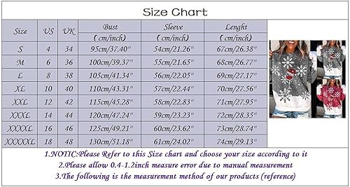 Miniatura 6 de SNKSDGM Sudadera casual con cuello redondo para mujer, diseño de copos de nieve, con estampado de alce y copos de nieve, de manga larga, sin