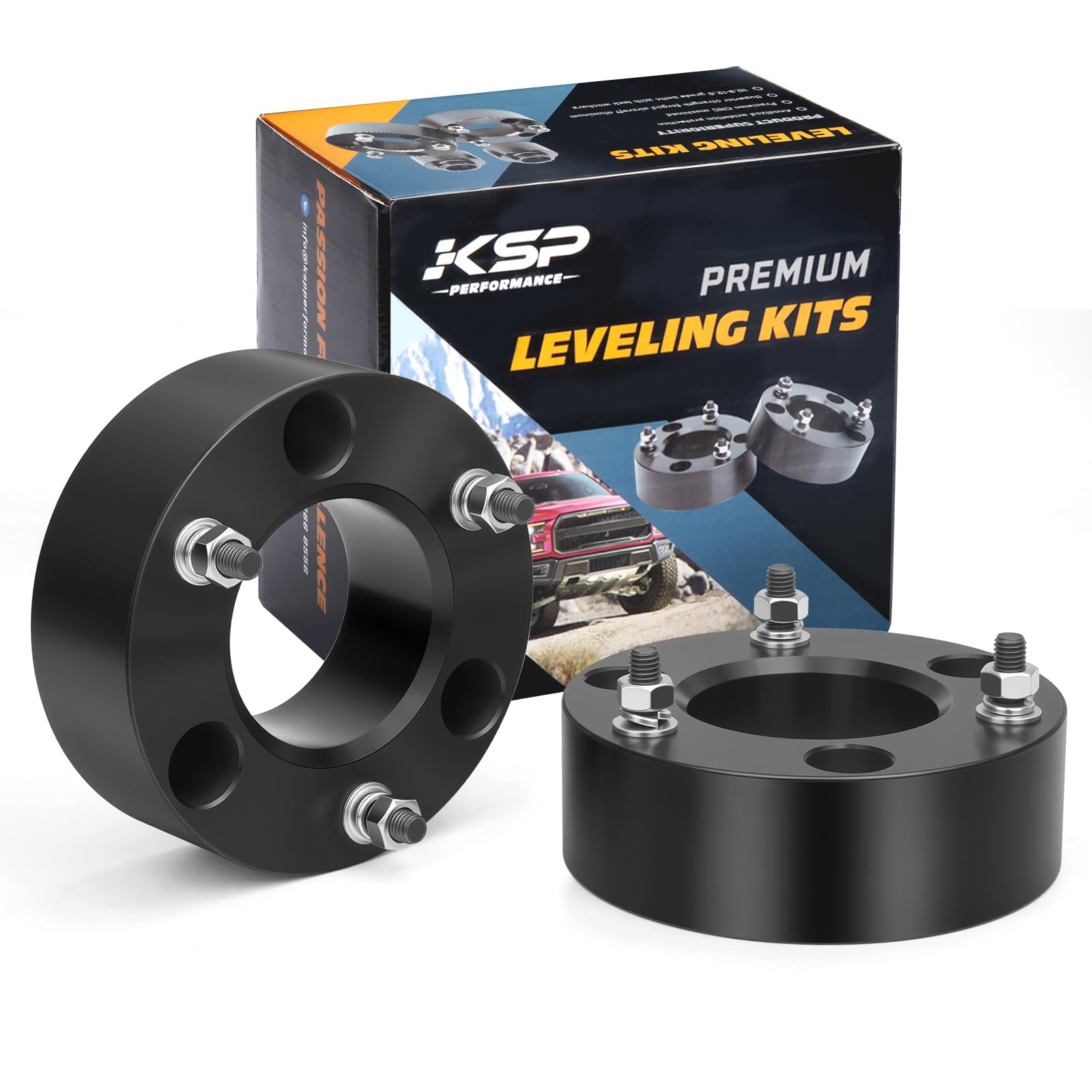KSP 3" Front Leveling Kits for Silverado 1500 2WD/4WD 2007-2026, Sierra 2WD/4WD 2007-2026, 3 Inch Suspension Strut Spacers Lift Kits for Pickup with 6 Lug