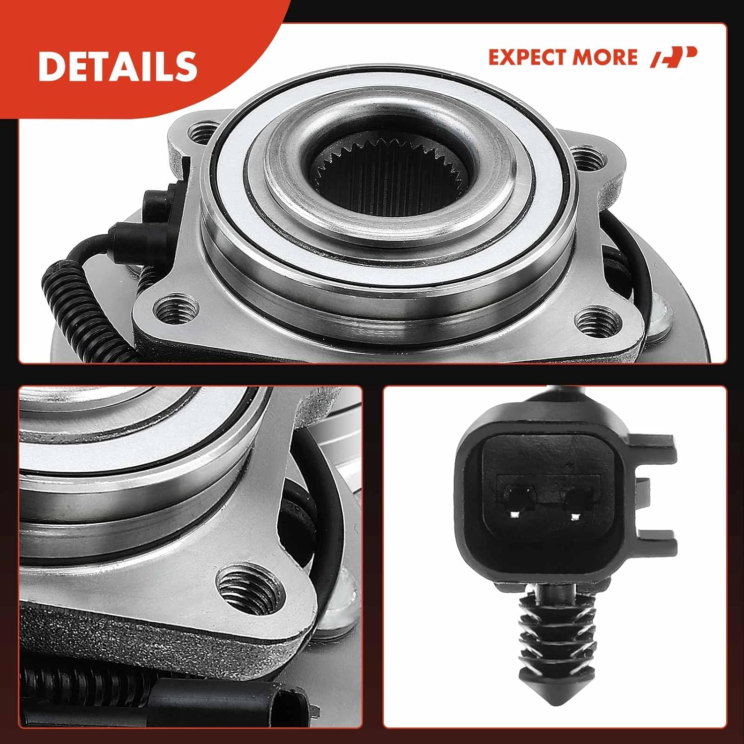 A-Premium 2 x Front Wheel Bearing and Hub Assembly Compatible with Chrysler Pacifica 2017-2020, with ABS 5-Lug