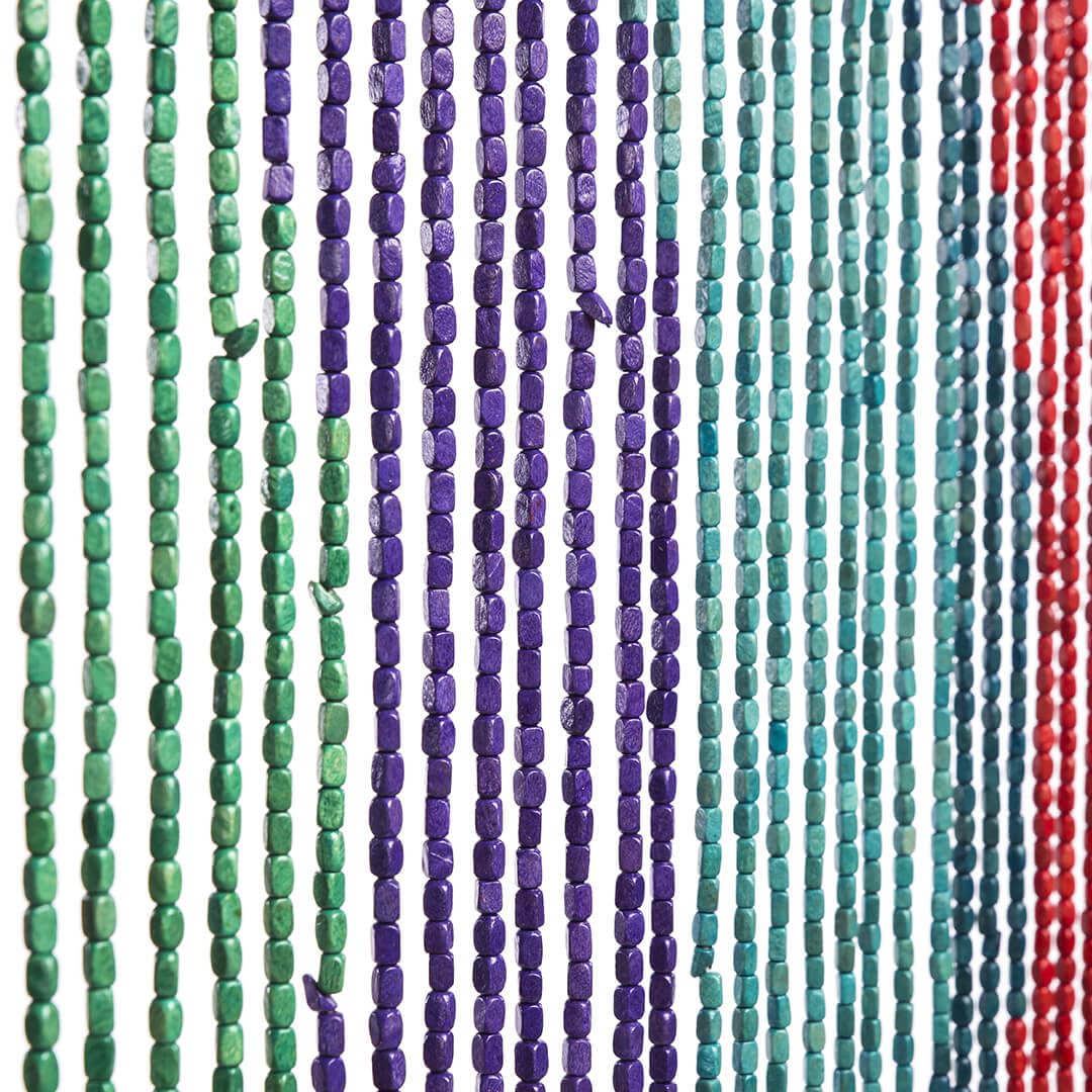 CATRAL NORTENE | Cortina Puerta Rainbow 60 Líneas | 90x200 cm | Madera Natural | Hecha a Mano