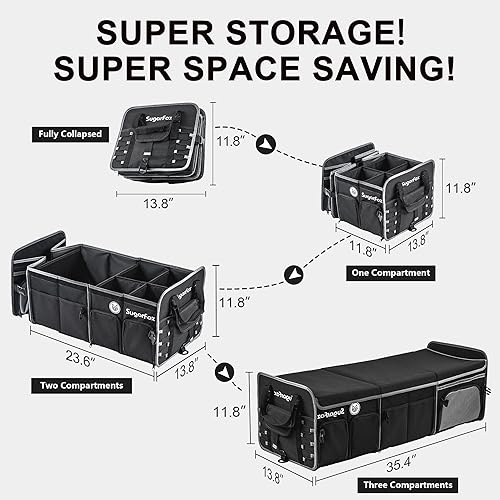 Miniatura 4 de Organizador de maletero de bloque de color audaz  95 L, 35 x 13.8 x 11.8 pulgadas  Almacenamiento dedicado de zapatos y paquete de hielo de 26