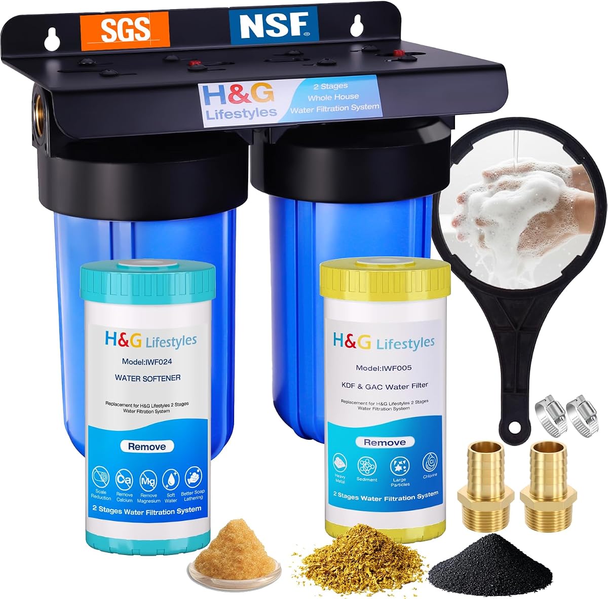 H&G Lifestyles Whole House Water Filter and Softener Filtration System