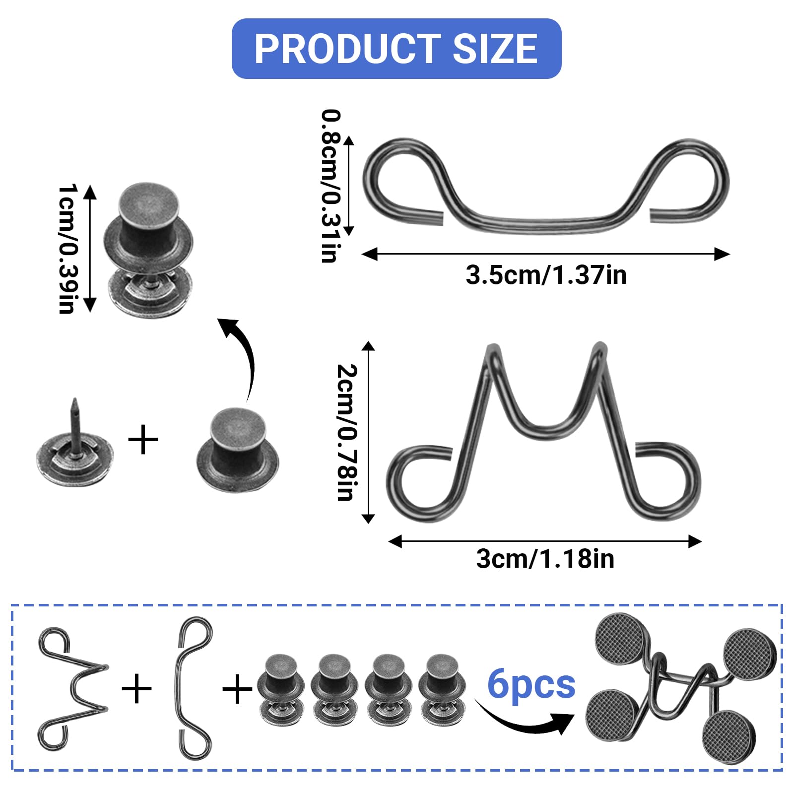 Mabor 8 Set Broek Taille Tightener Star Button Taille Adjuster voor