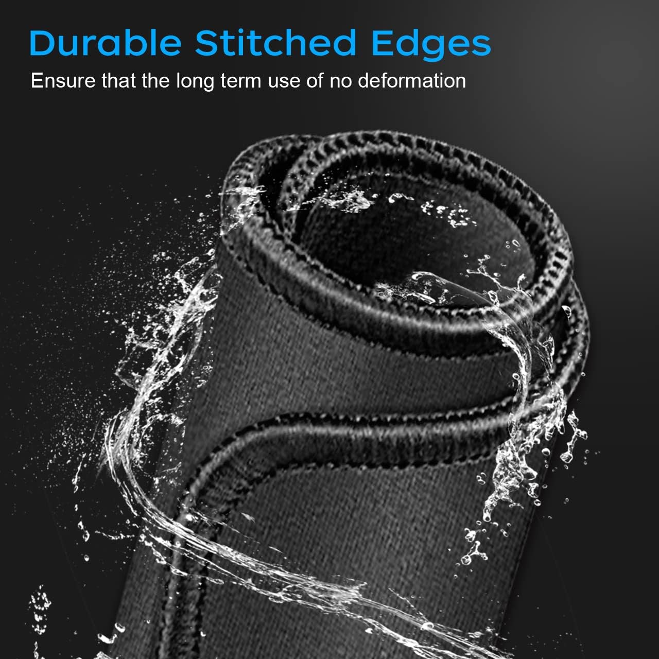 QINGLER Mouse Pad 3 Pack with Non-Slip Rubber Base, Premium-Textured Washable Mousepads Bulk with Stitched Edges, Mouse Pads for Computers Laptop PC Office Home, 10.2 x 8.3 in, Black : Office Products