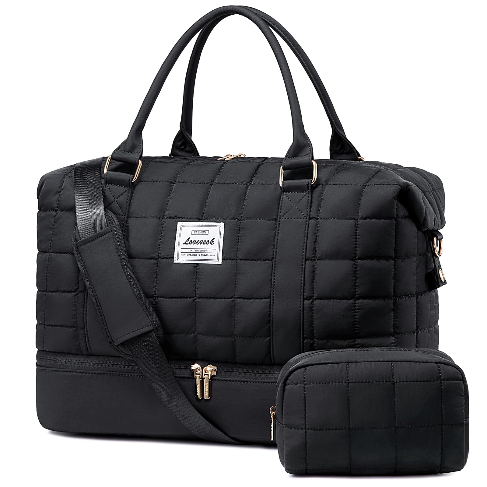 LOVEVOOK Large Duffle Bag for Travel Puffer Weekend Bags for Women Travel Tote Carry on Duffel Bag for