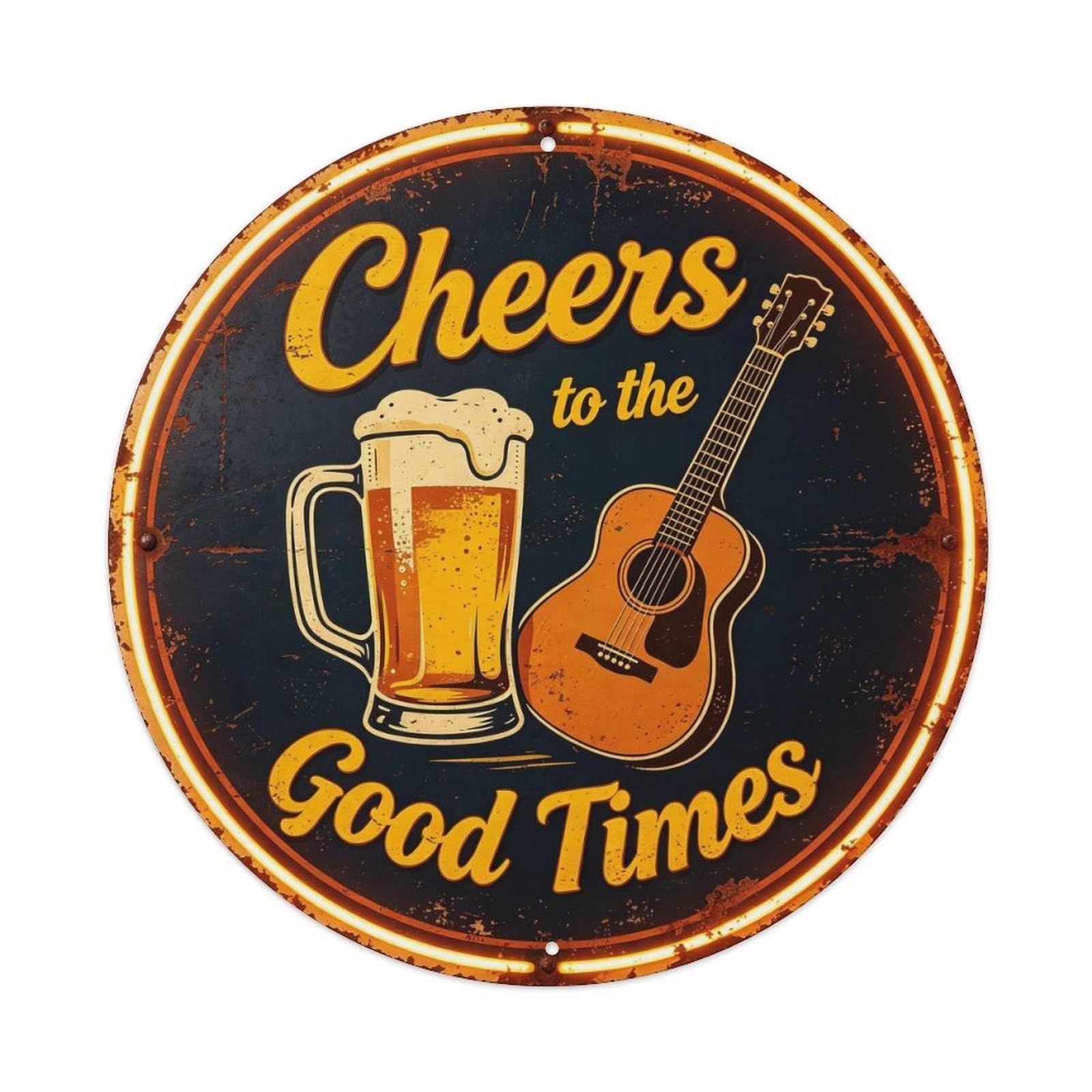 Retro Cheers to The Good Times Bar Metal Tin Sign Plaque