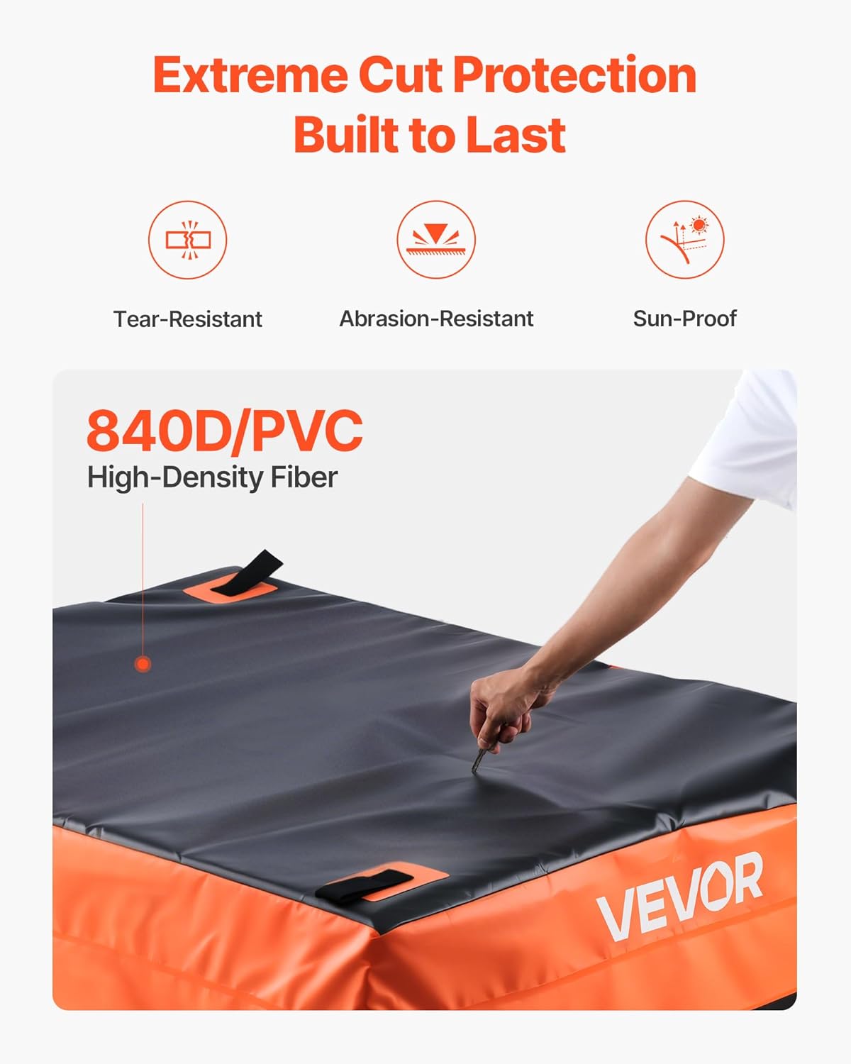 VEVOR Truck Bed Cargo Bag, Waterproof 840D PVC, 51.18 x 40.16 x 21.85 in (26 Cubic Feet), Heavy Duty Cargo Bag for Truck Bed with 4 Bungee Cords with Hooks, Fits a Variety of SUV and Pickup Trucks