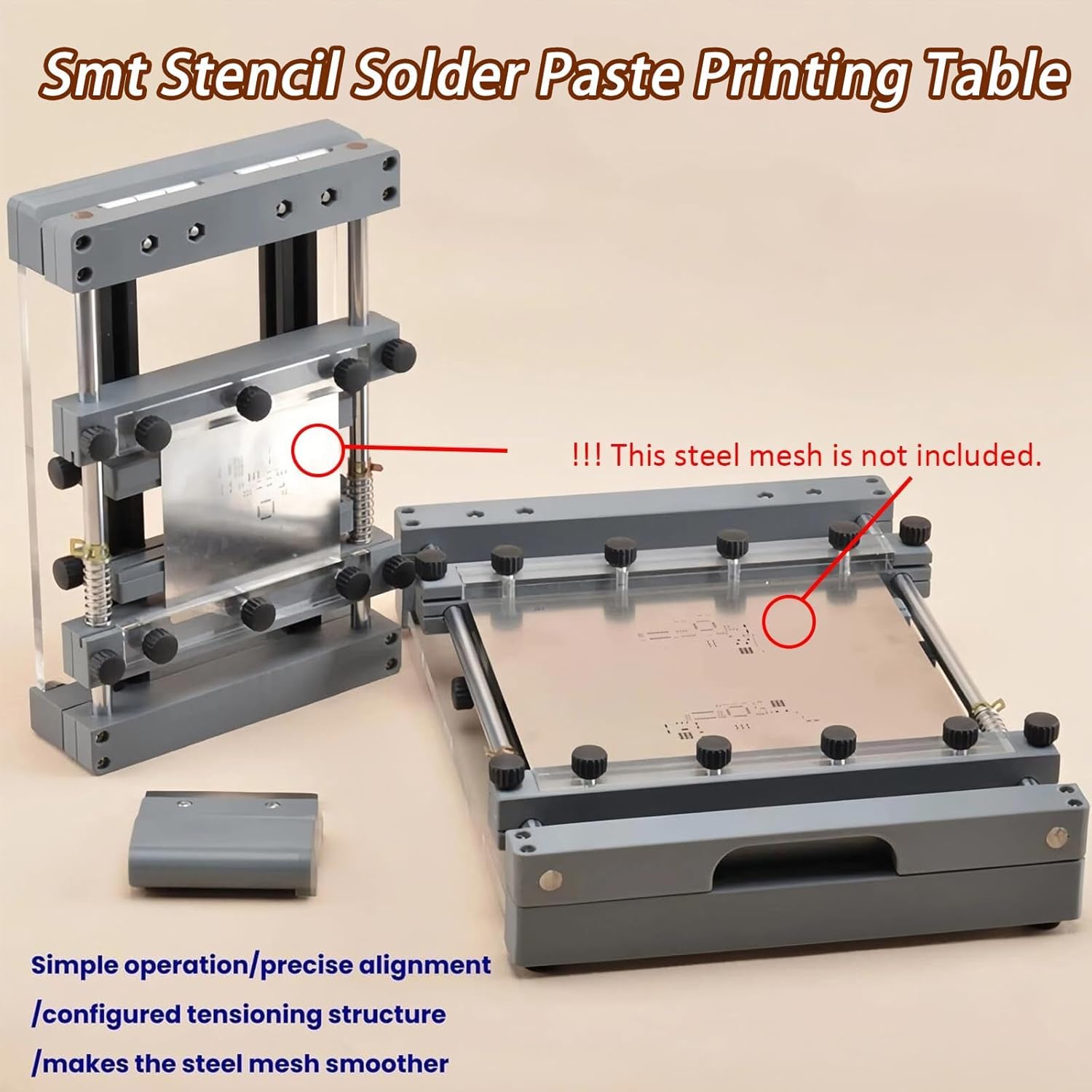 Leiterplatten-schablonendruck-Tisch Für Lötpaste, Tisch-schablonenstation Mit 80 Mm Breitem Abstreifer, Wiederholgenauigkeit ±0,01 Mm, Gleichbleibende Und 15cm*15cm