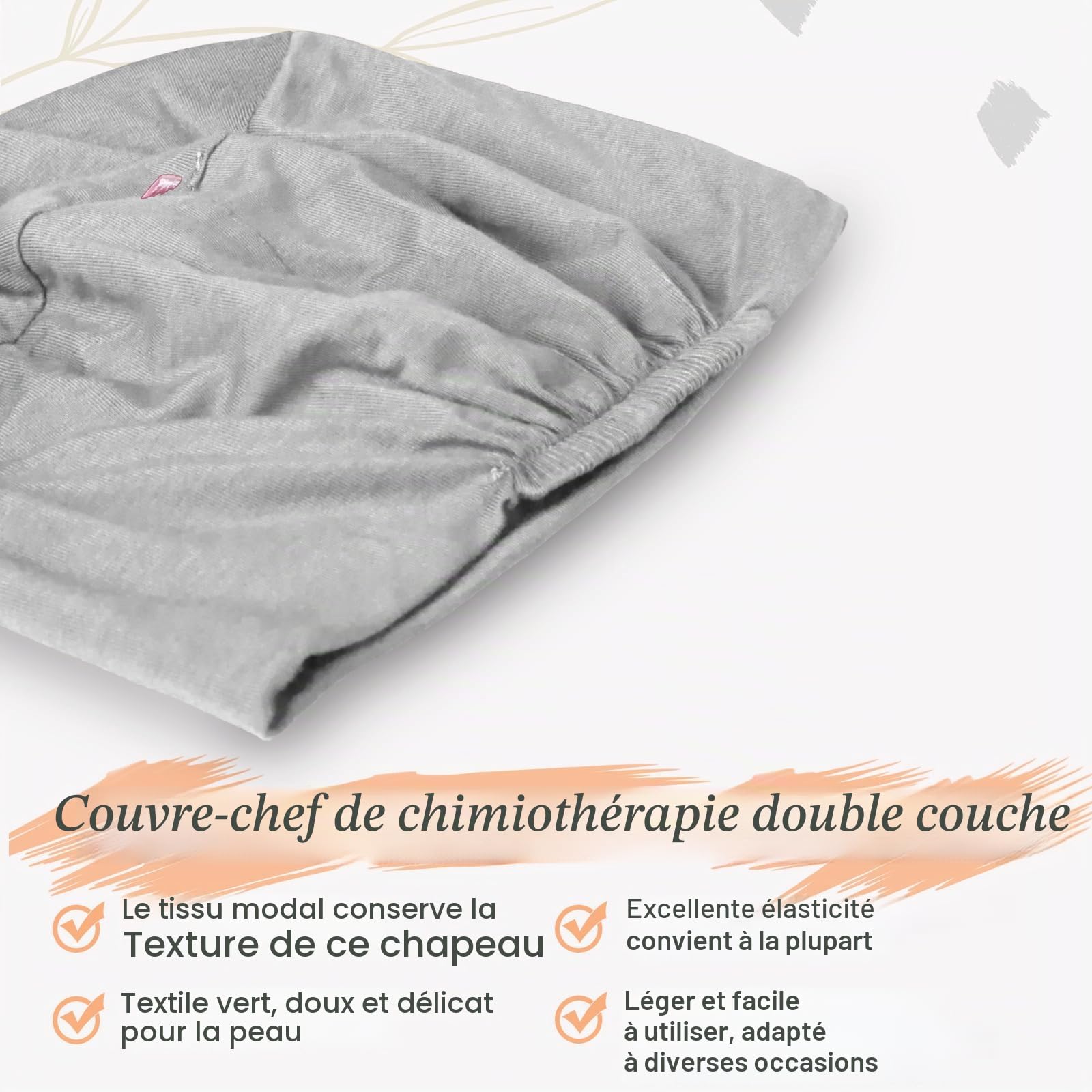 Lot de 4 bonnets de chimio pour femme - Bonnets de chimio - Bonnets de sommeil contre la perte de cheveux